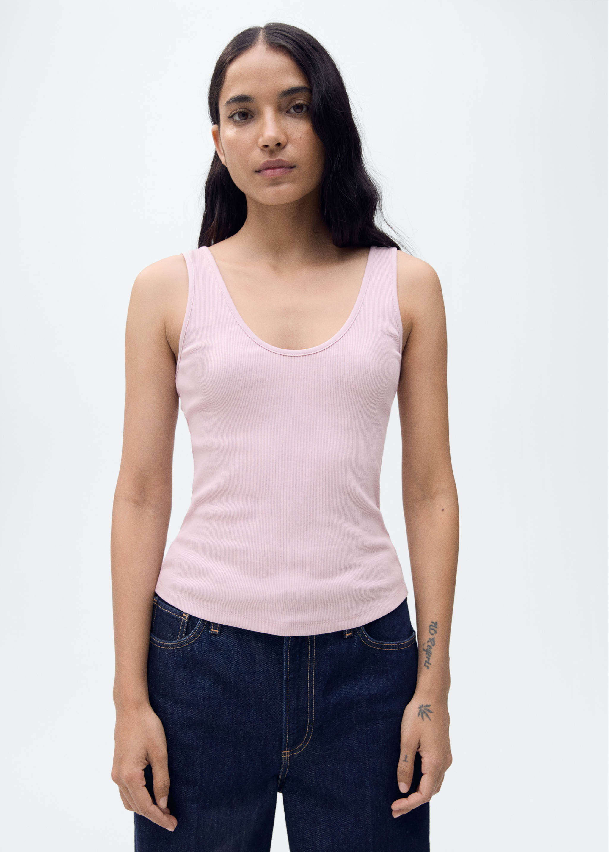 Cotton top with wide straps - Medium plane