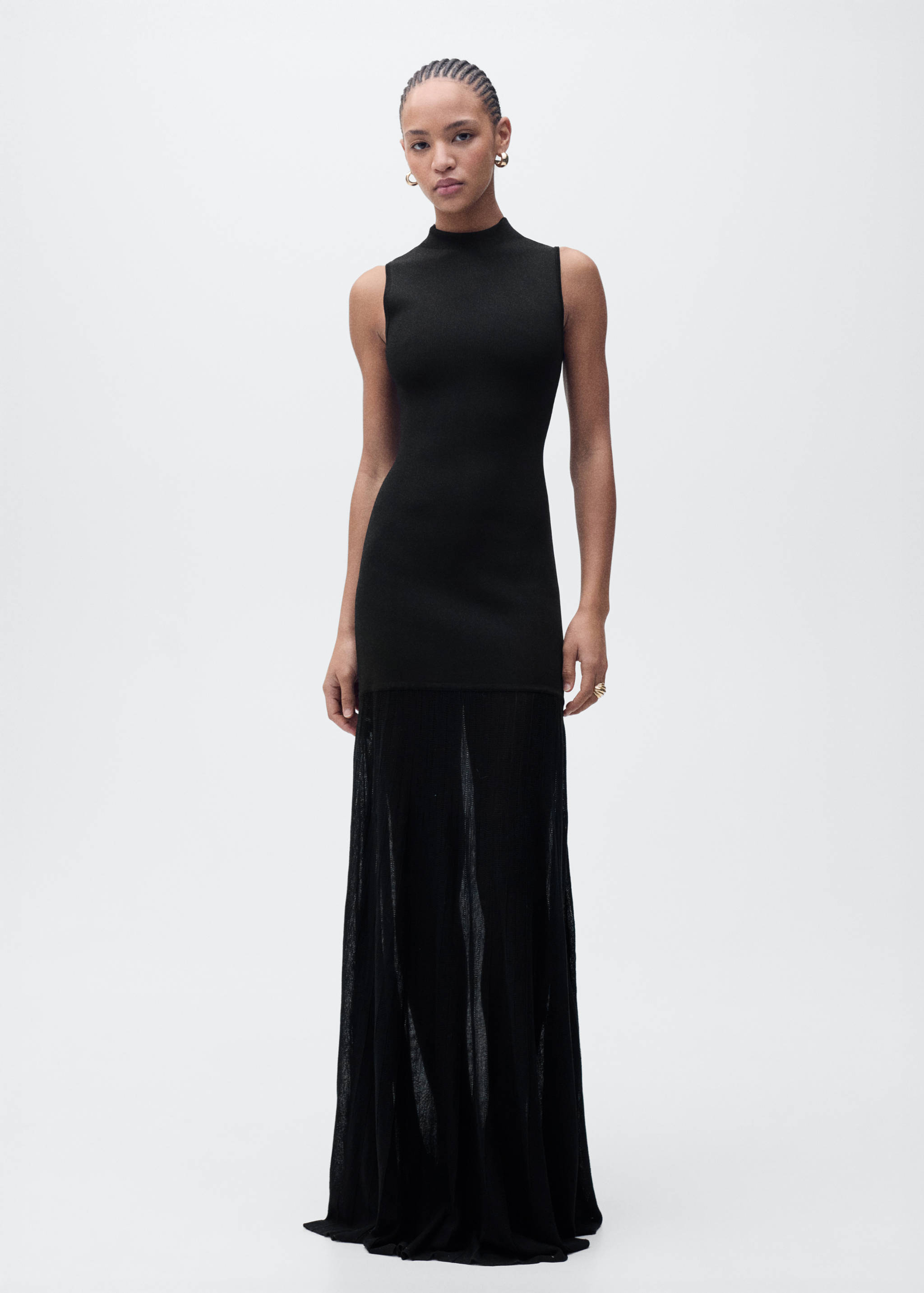 Knitted dress with semi-transparent skirt - General plane