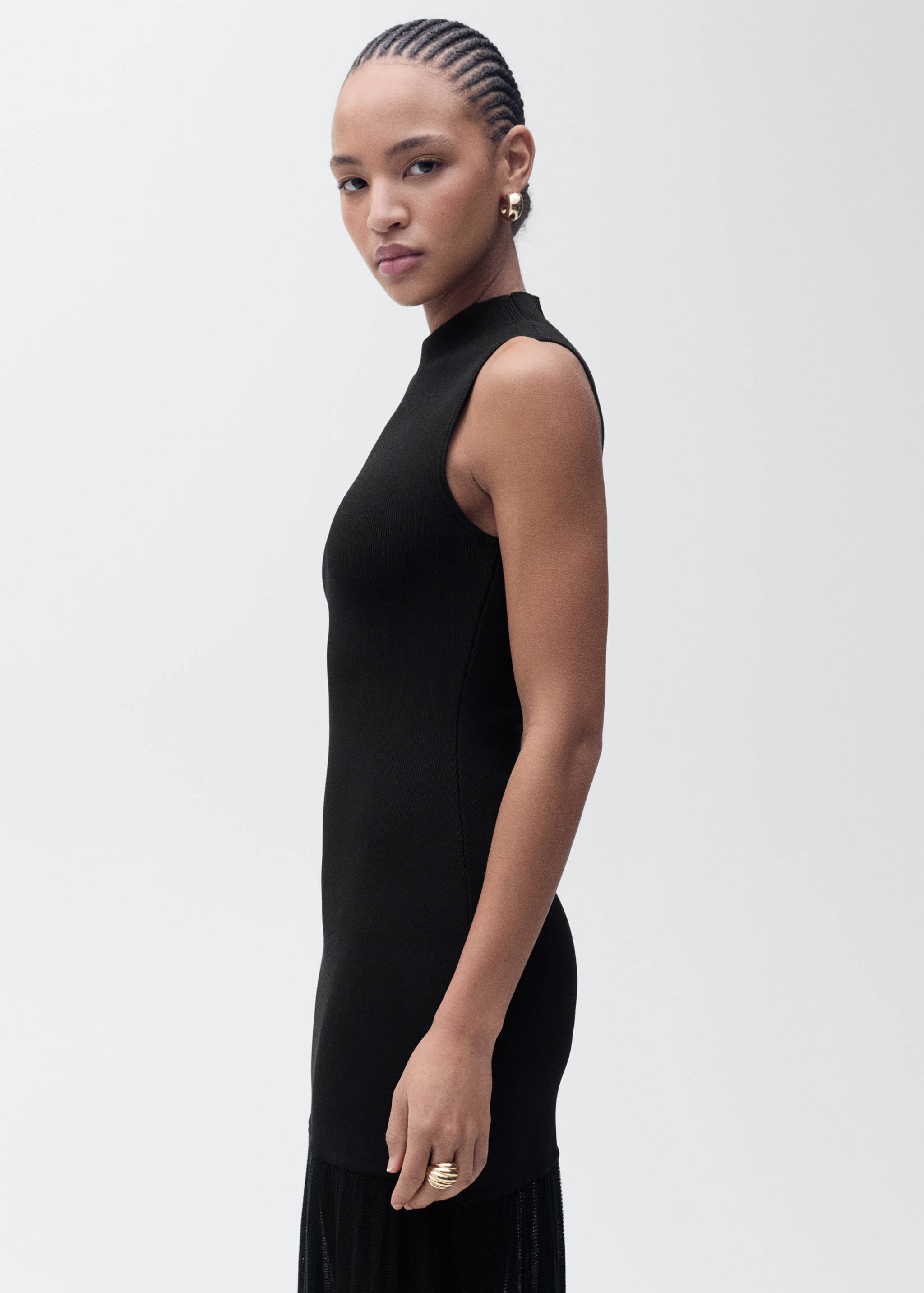 Knitted dress with semi-transparent skirt - Medium plane