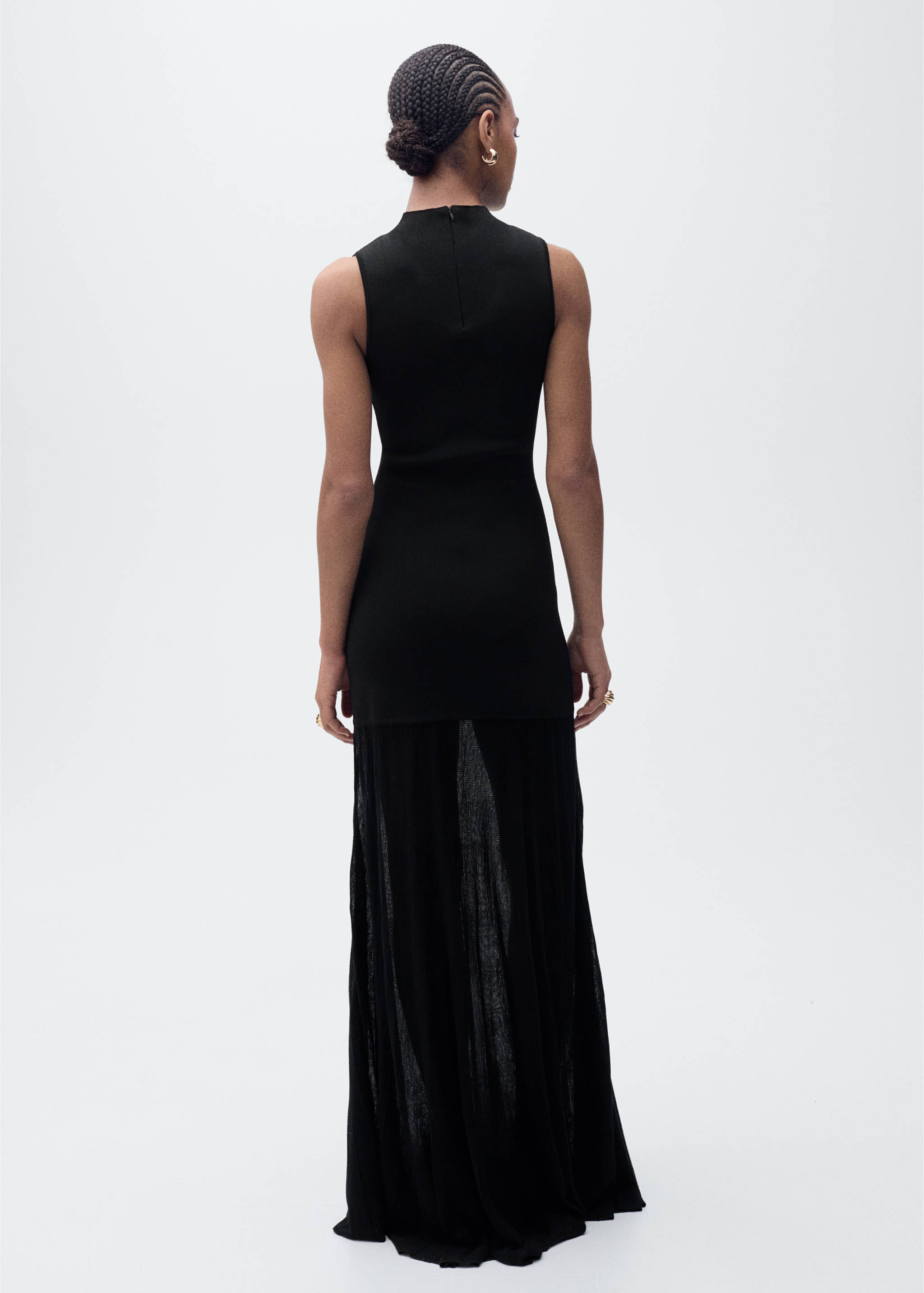 Knitted dress with semi-transparent skirt - Reverse of the article