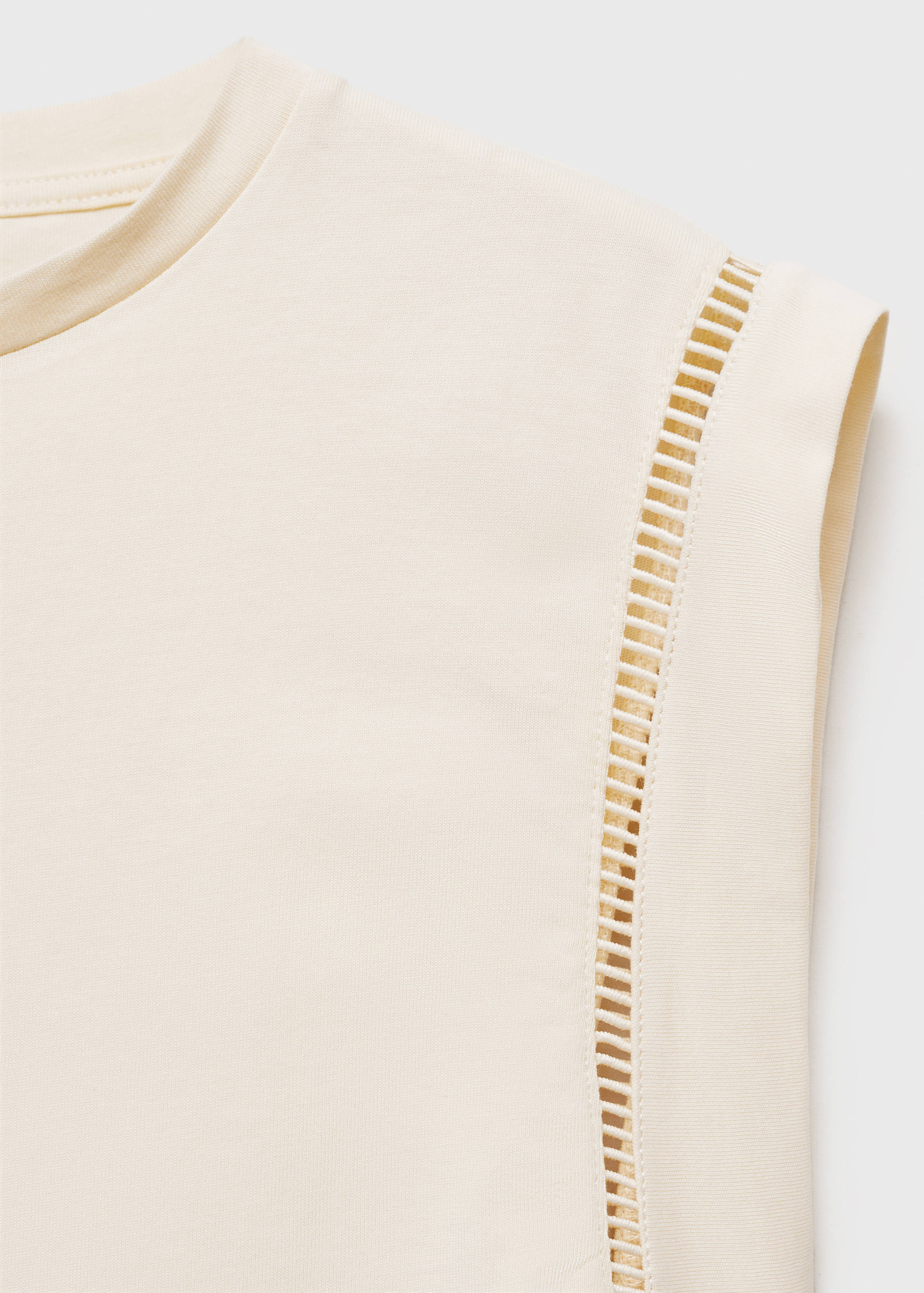 Cotton t-shirt with openwork trim - Details of the article 8