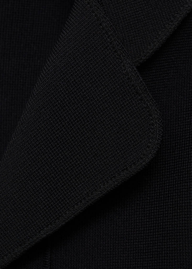 Knitted jacket with lapel collar — Black