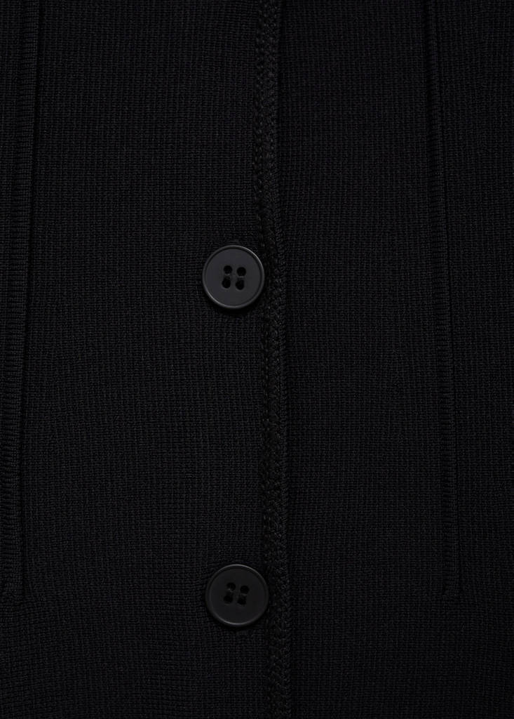 Knitted jacket with lapel collar — Black