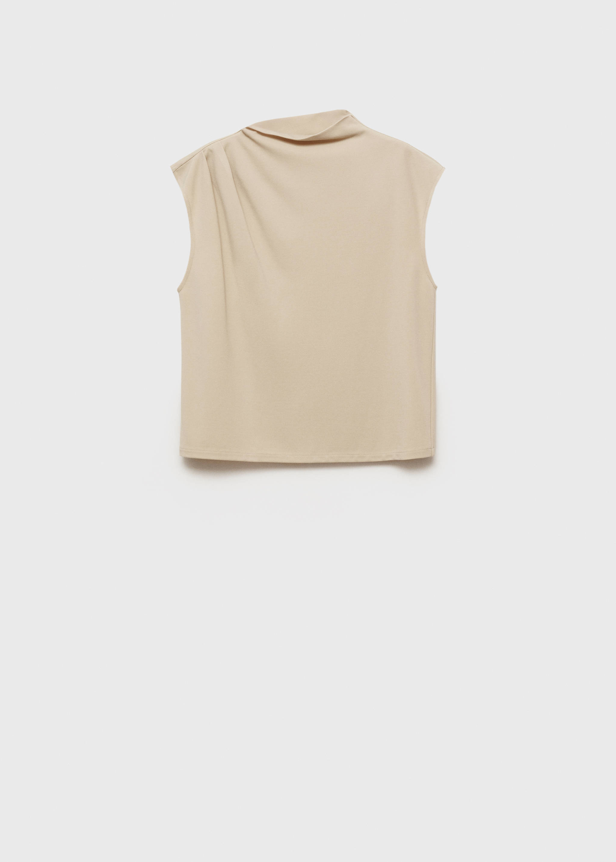 T-shirt with gathered asymmetrical neck - Article without model