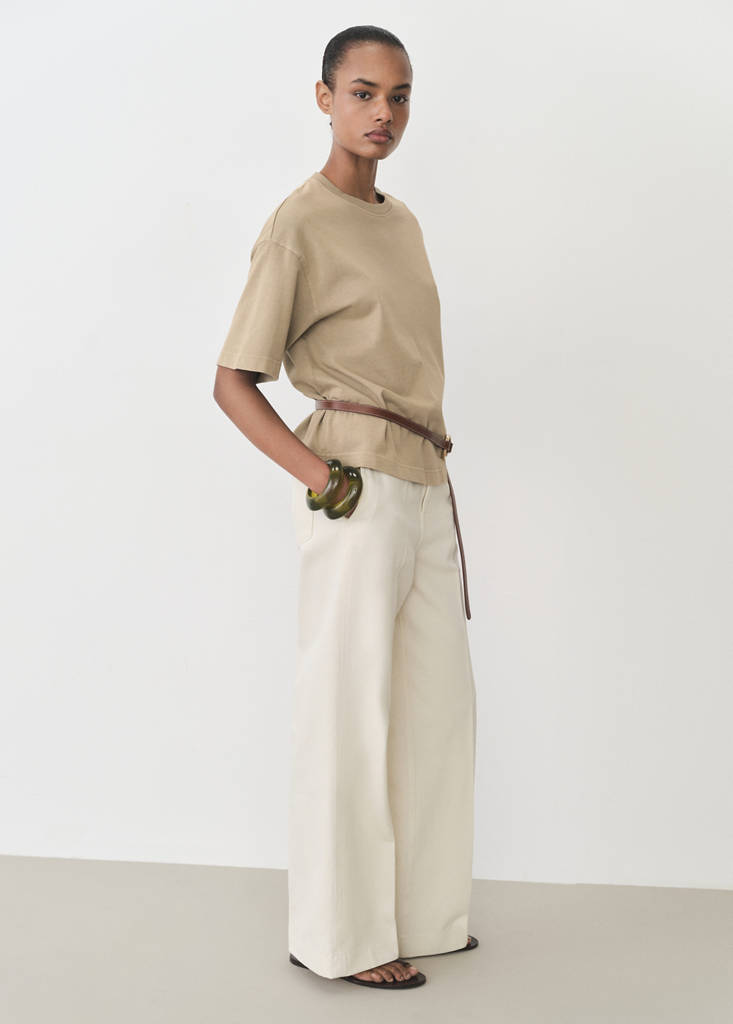 Oversized cotton t-shirt — Khaki