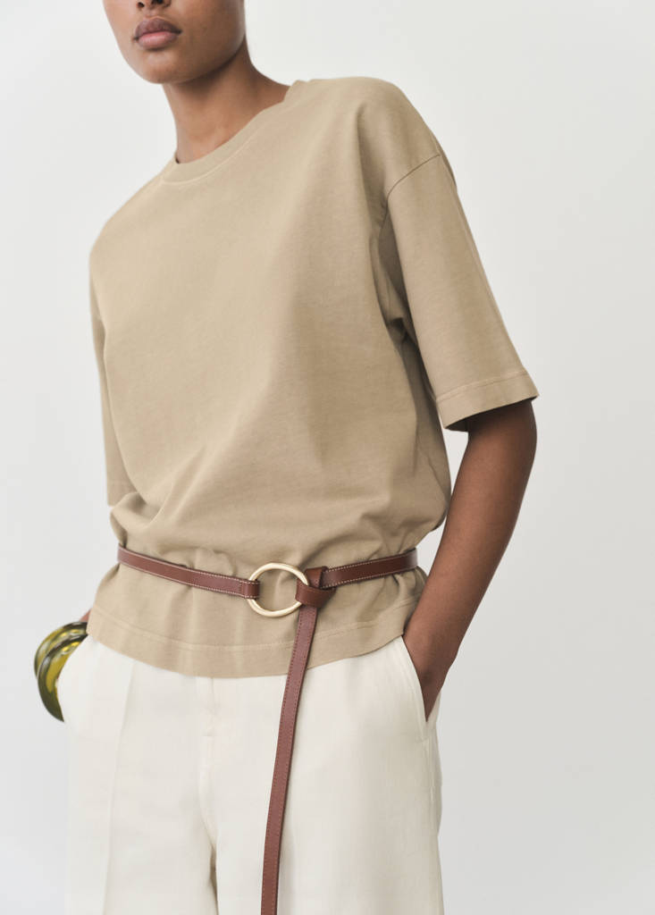 Oversized cotton t-shirt — Khaki