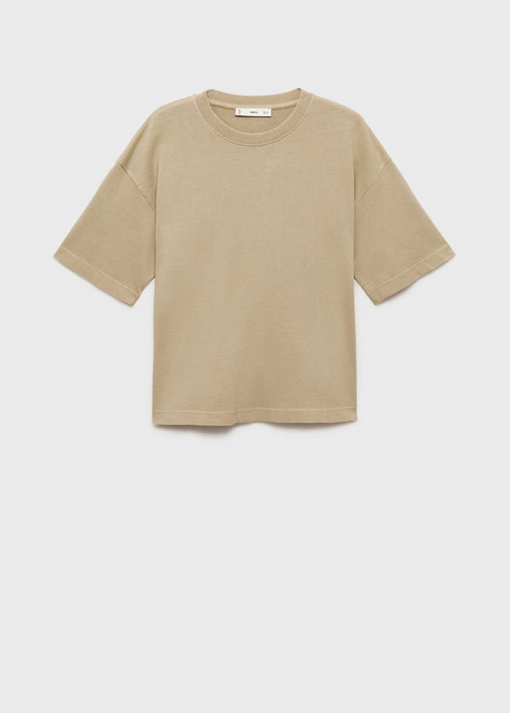 Oversized cotton t-shirt — Khaki