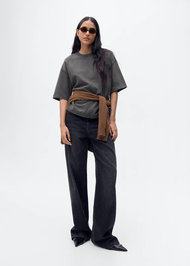 Oversized cotton t-shirt — Charcoal