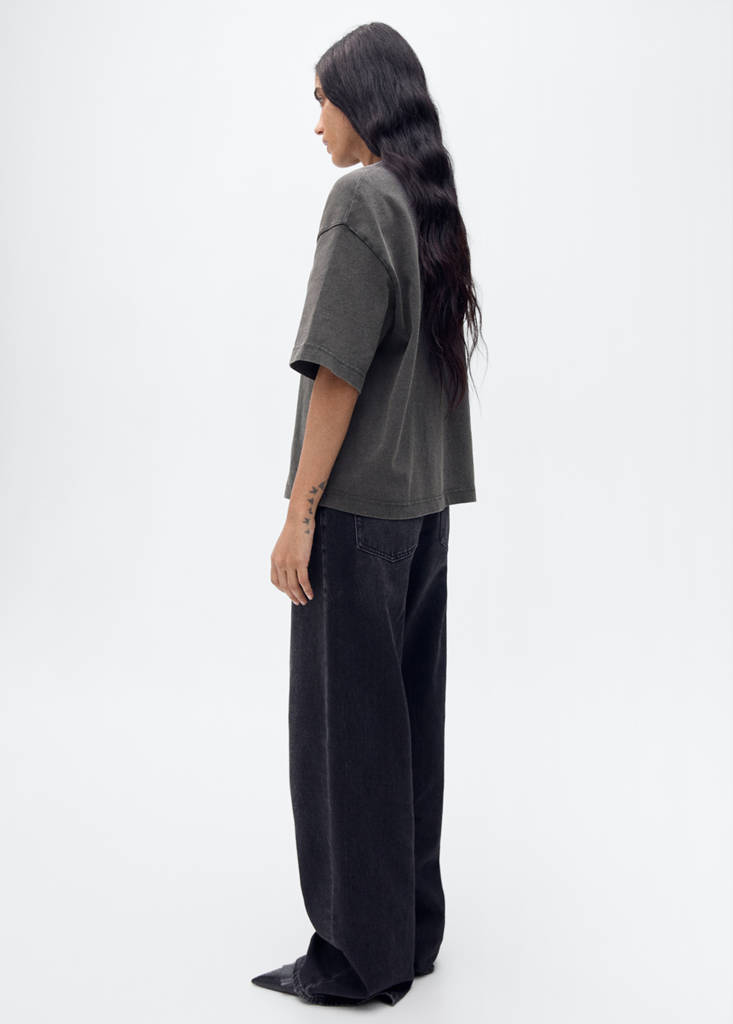 Oversized cotton t-shirt — Charcoal