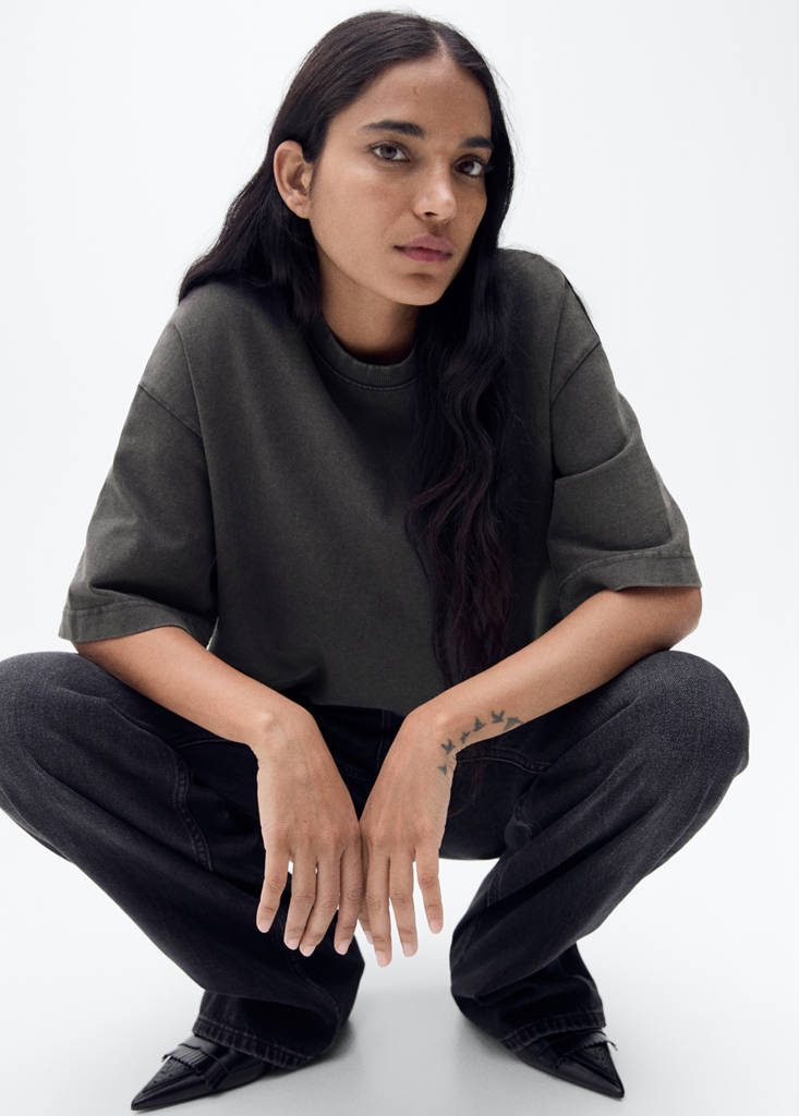 Oversized cotton t-shirt — Charcoal