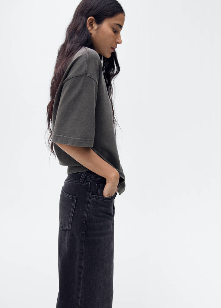 Oversized cotton t-shirt — Charcoal