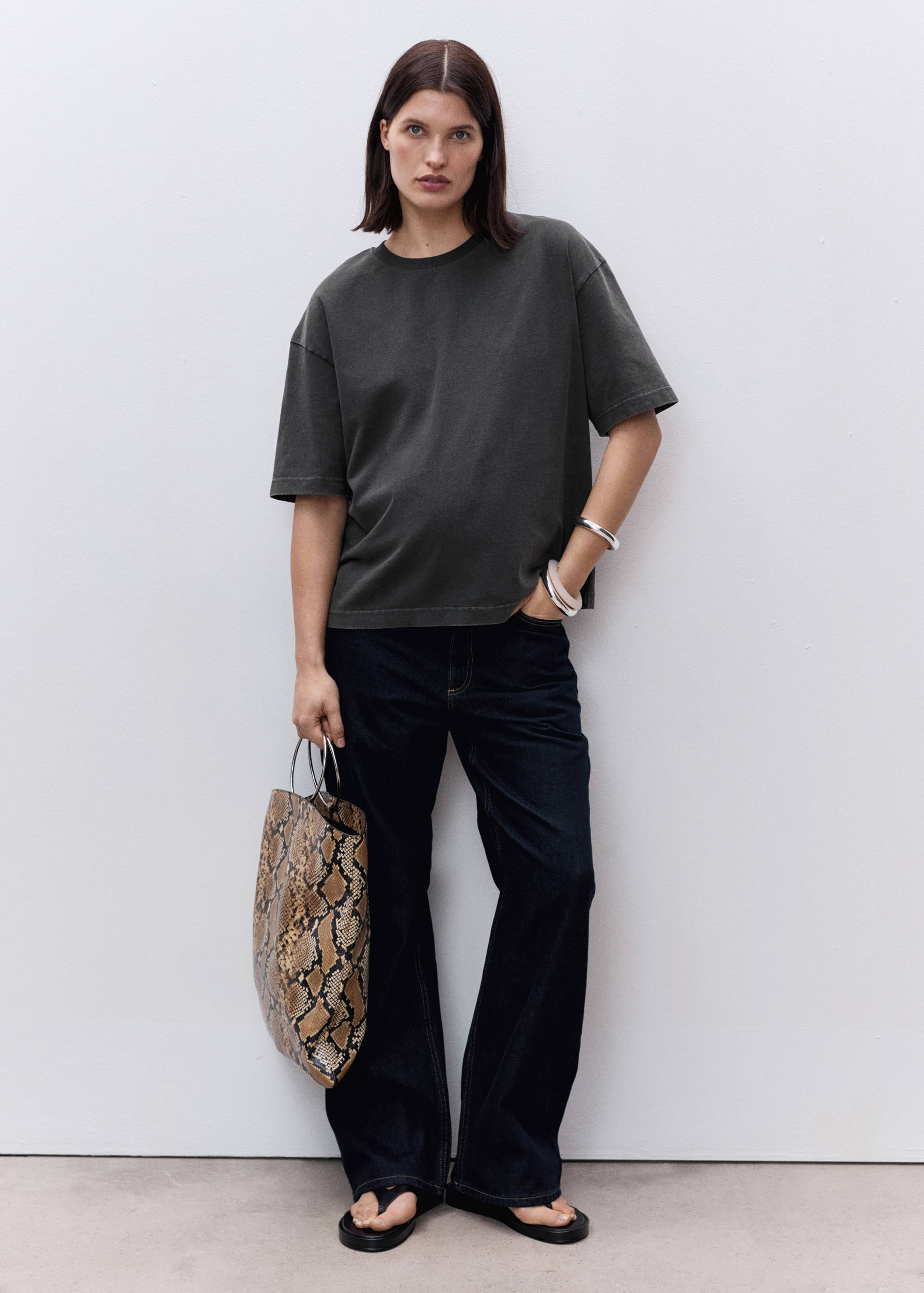 Oversized cotton maternity t-shirt - General plane