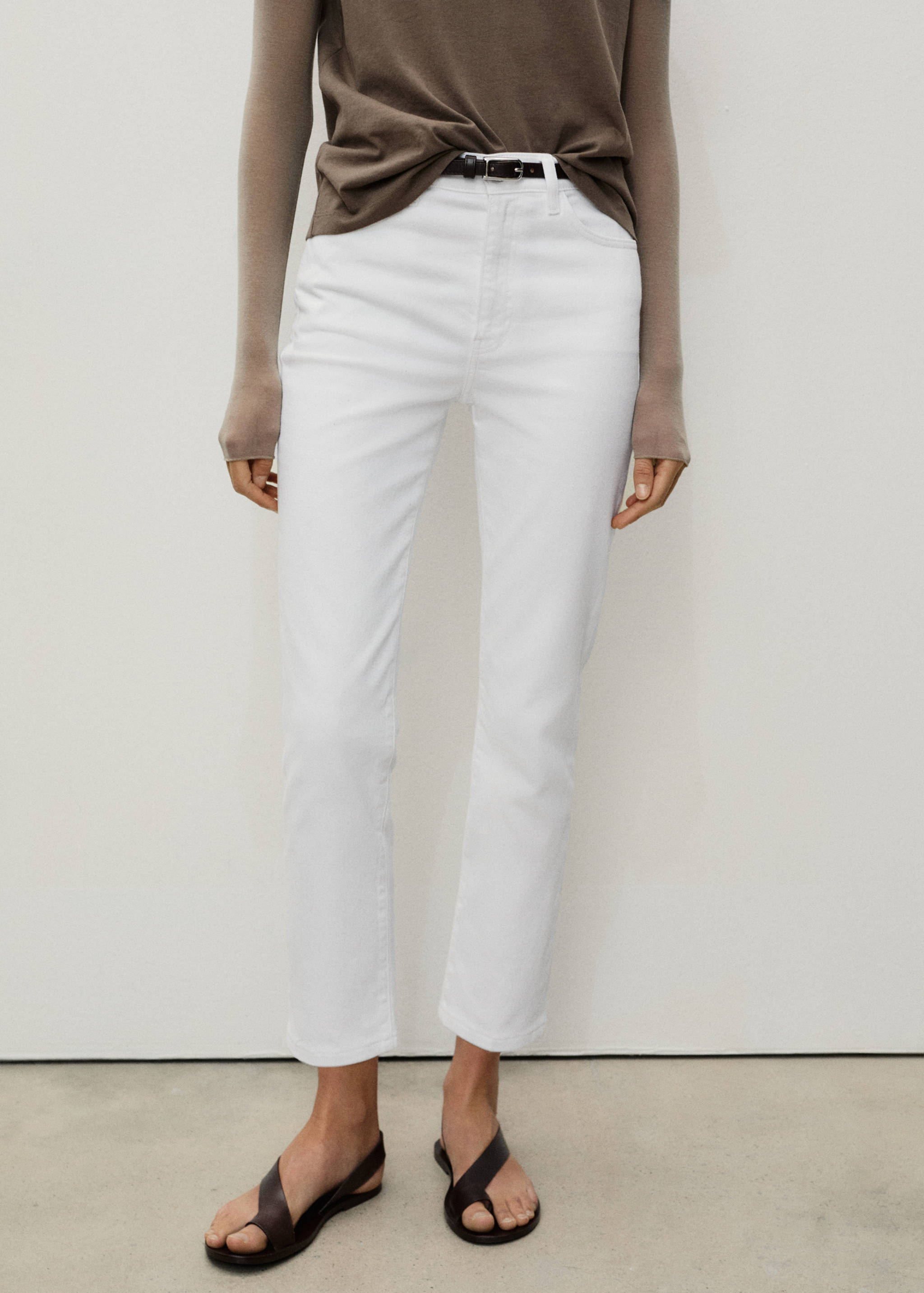 Claudia slim-fit cropped jeans - Medium plane