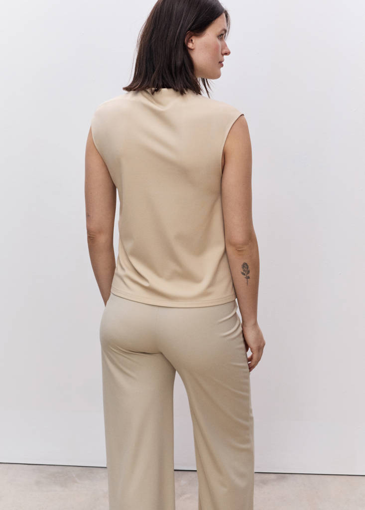 Wide leg maternity trousers — Sand