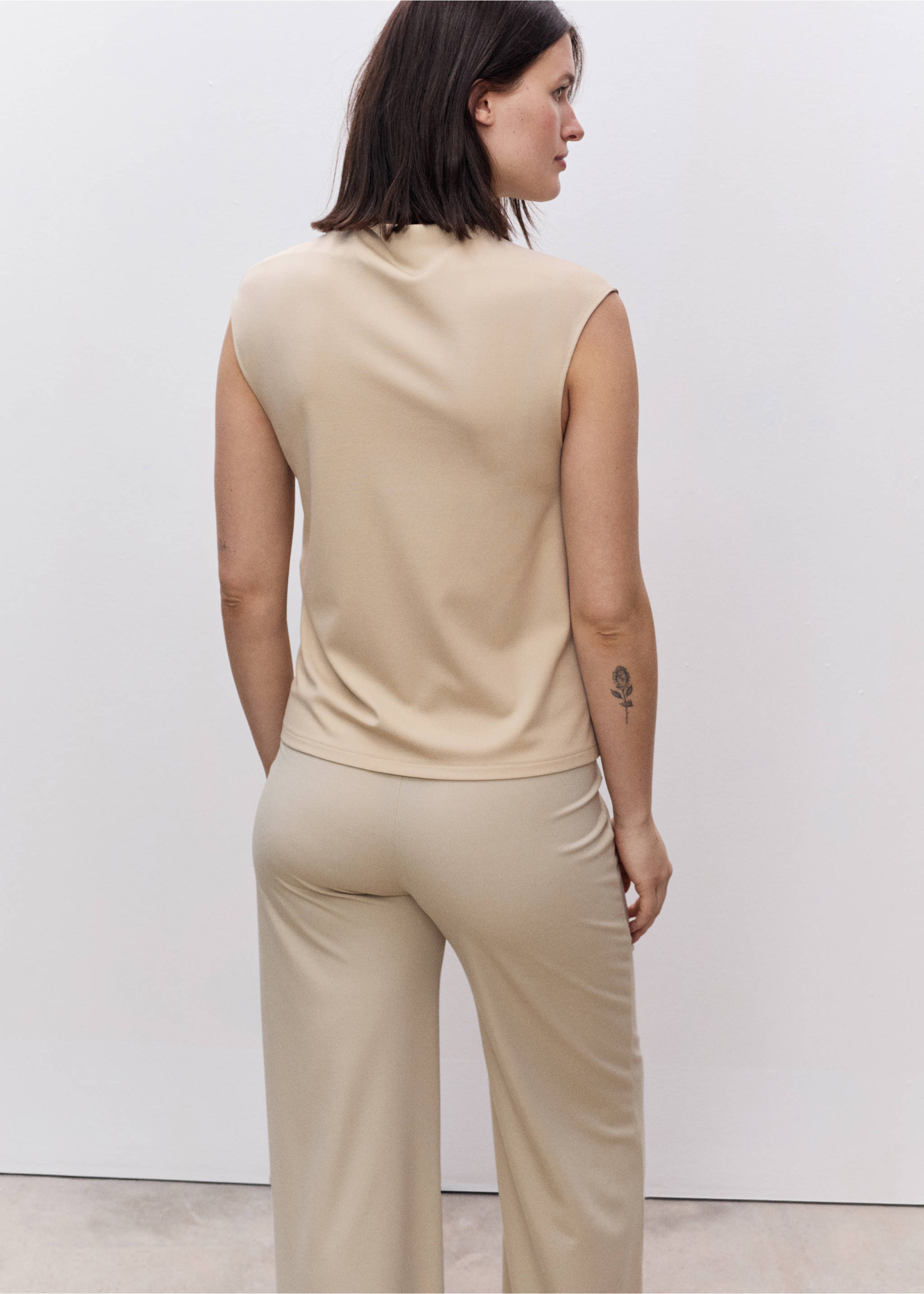 Pantalón wide leg premamá - Reverso del artículo, Arena. Ref: 87085759-00.