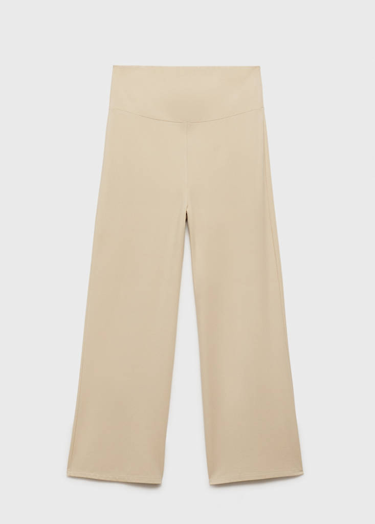 Wide leg maternity trousers — Sand