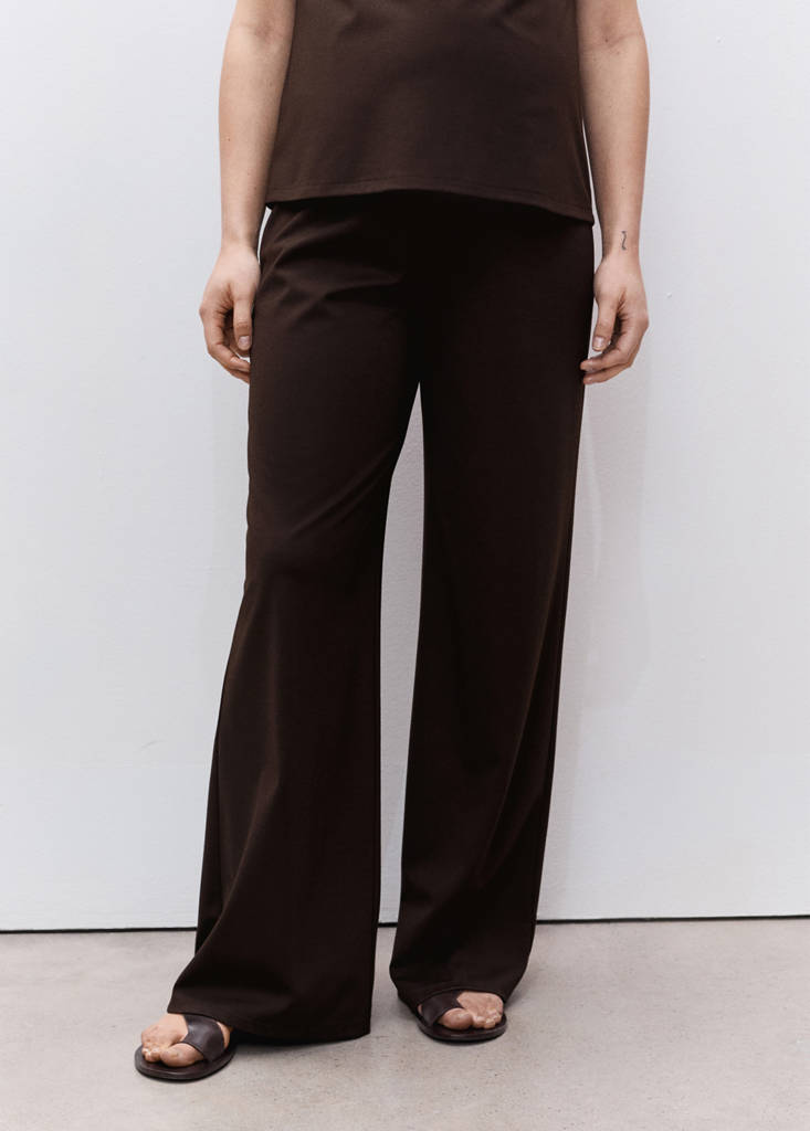 Wide leg maternity trousers — Chocolate