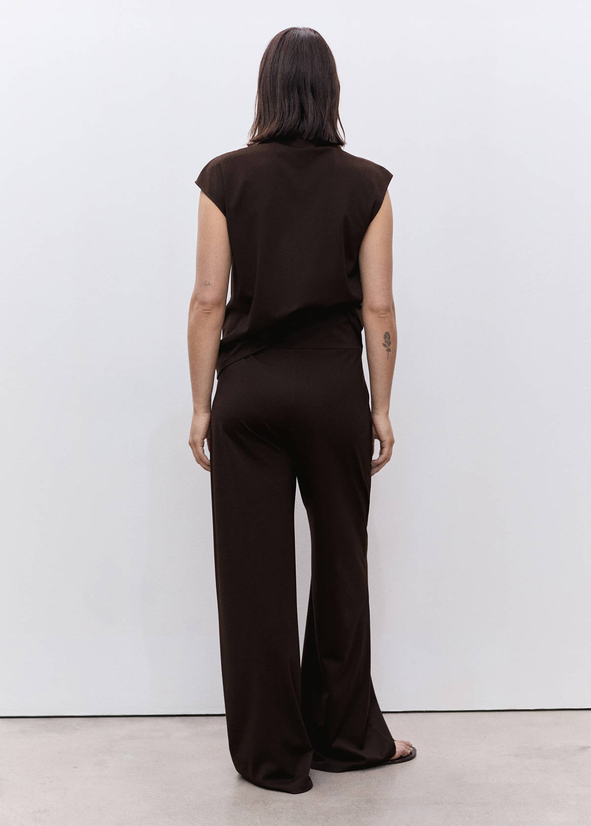 Wide leg maternity trousers — Chocolate