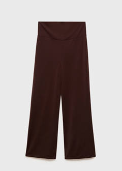 Wide leg maternity trousers — Chocolate 6