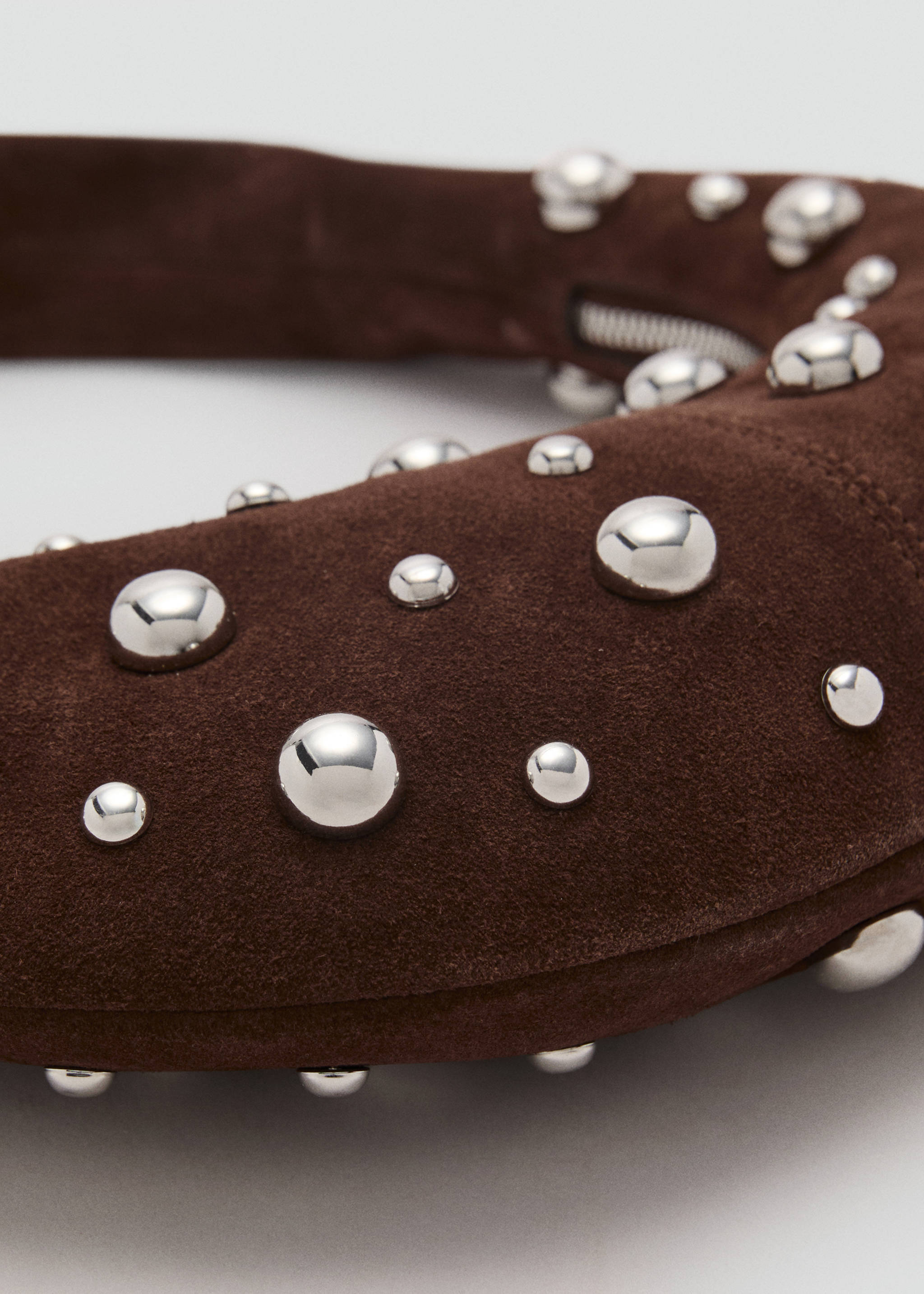 Leather handbag with metallic-balls appliqué - Details of the article 1
