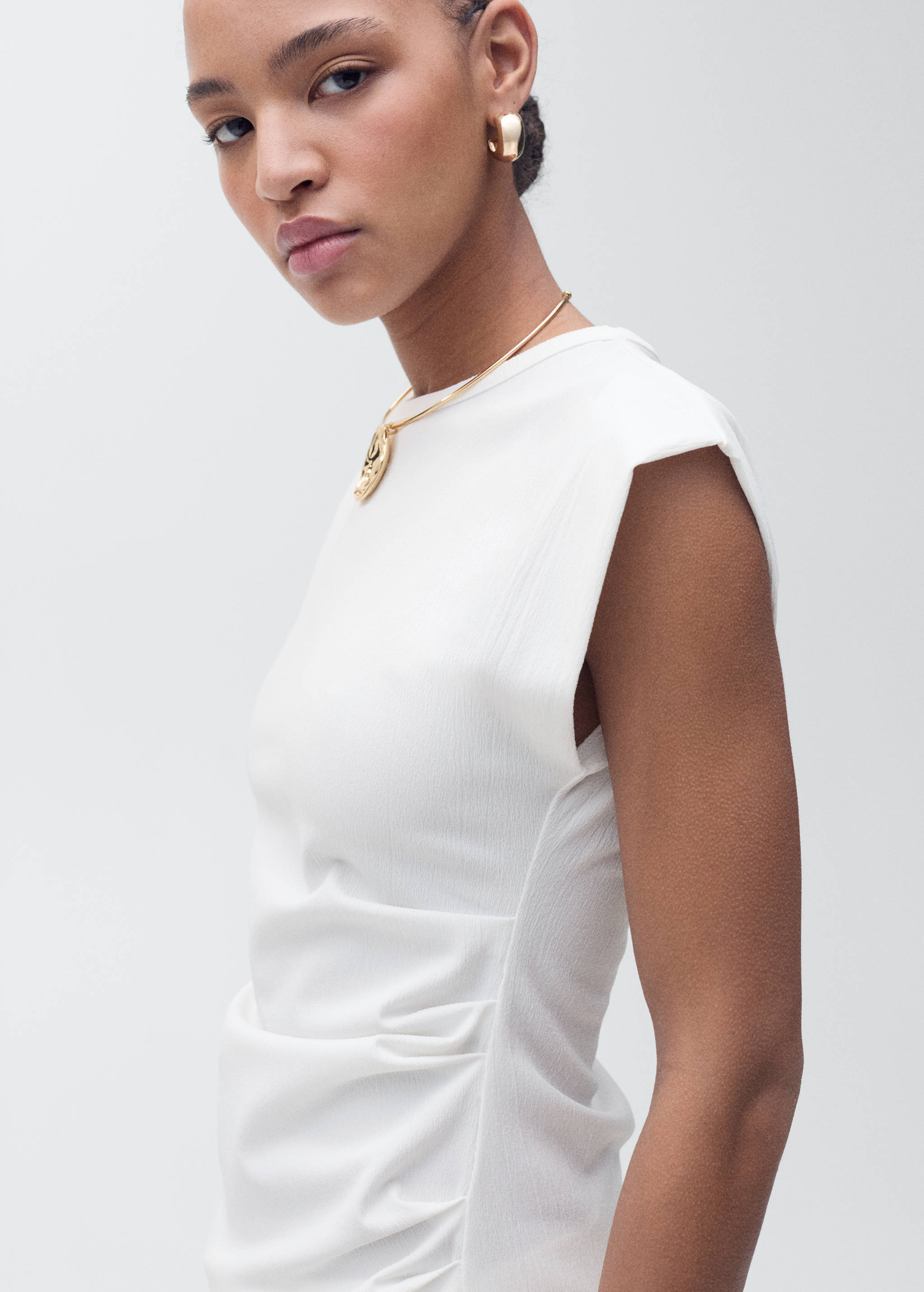 Draped sleeveless t-shirt - Medium plane