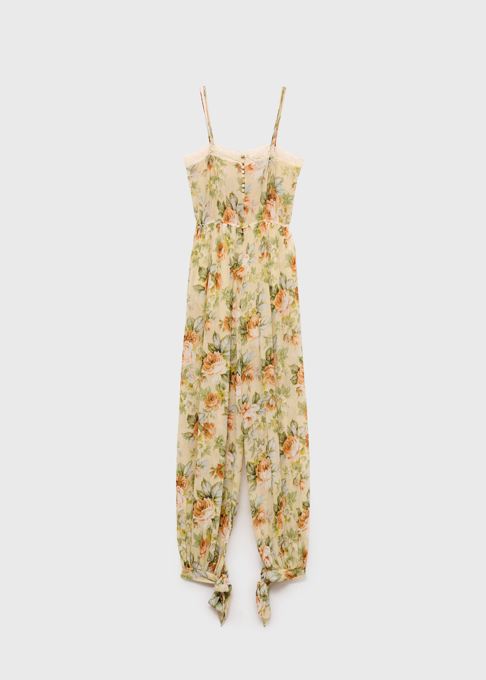 Long floral jumpsuit with puffed hem - Article without model