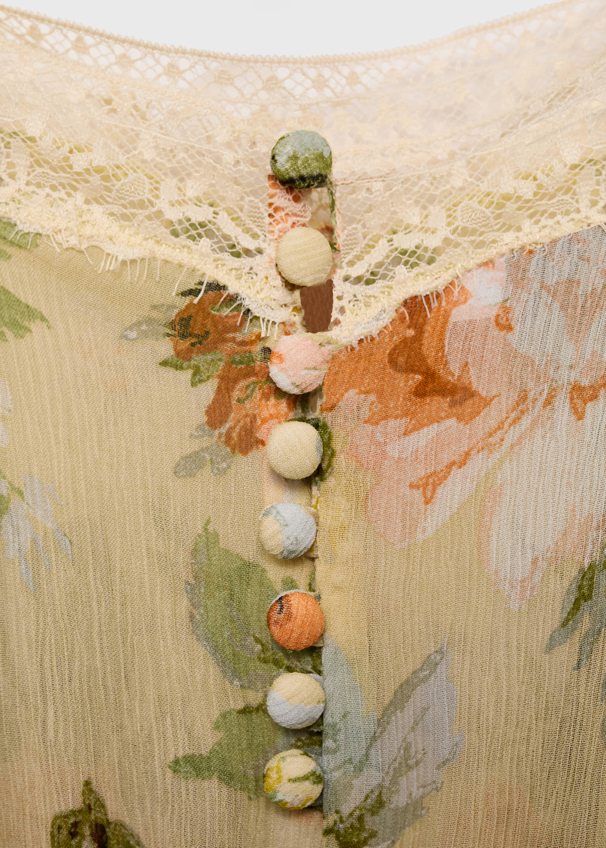 Long floral jumpsuit with puffed hem - Details of the article 8