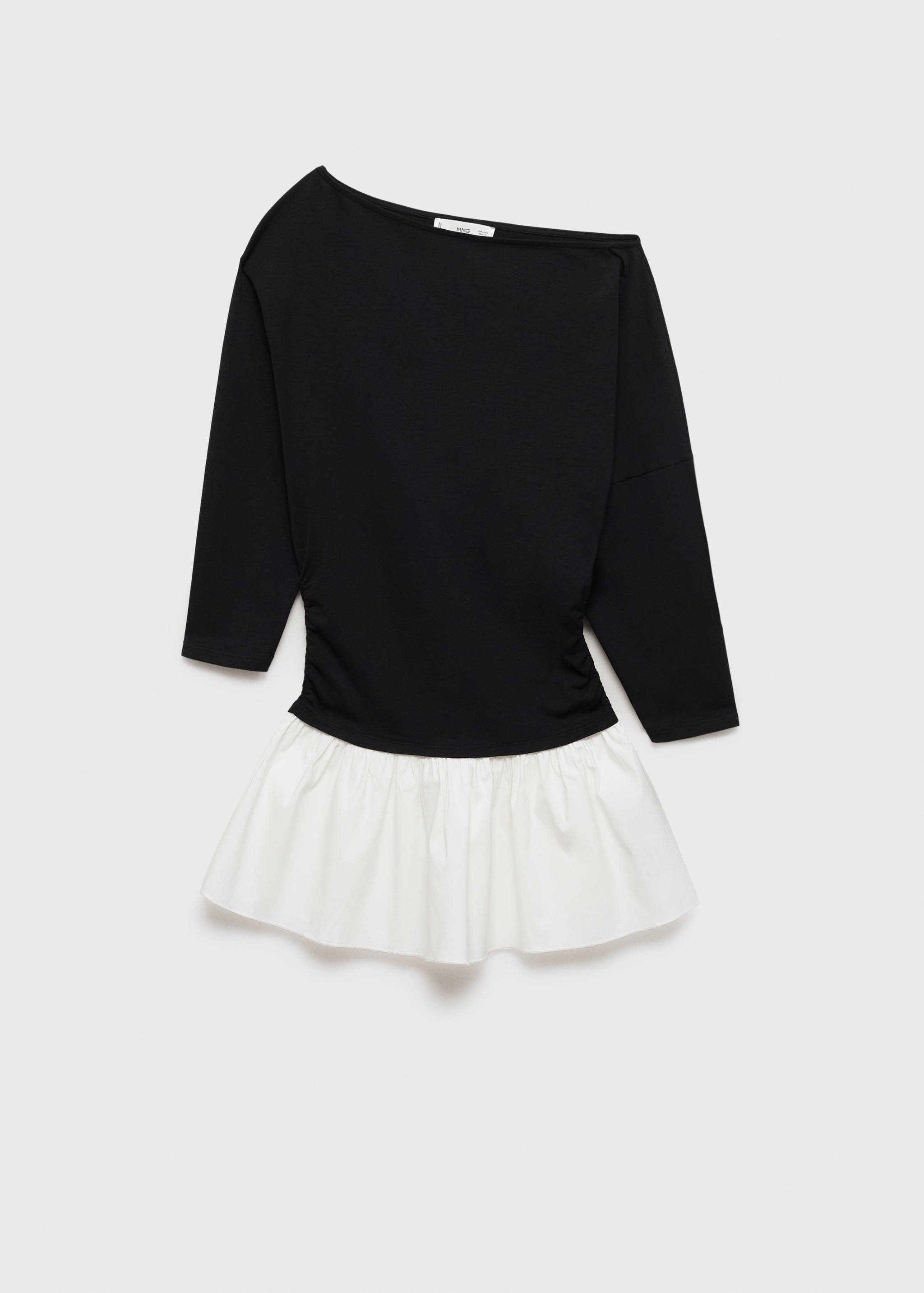 Short combined fabric draped dress - Article without model