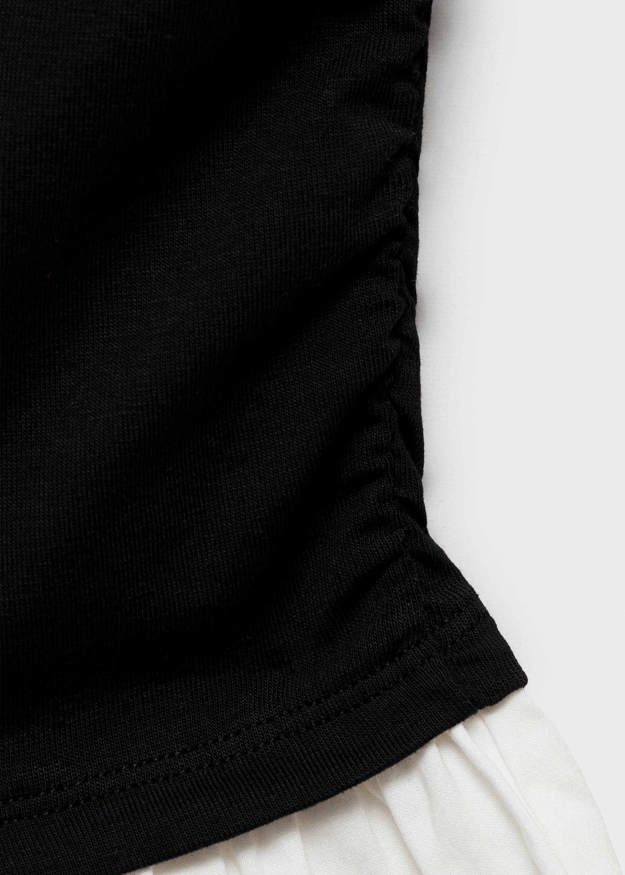 Short combined fabric draped dress - Details of the article 0