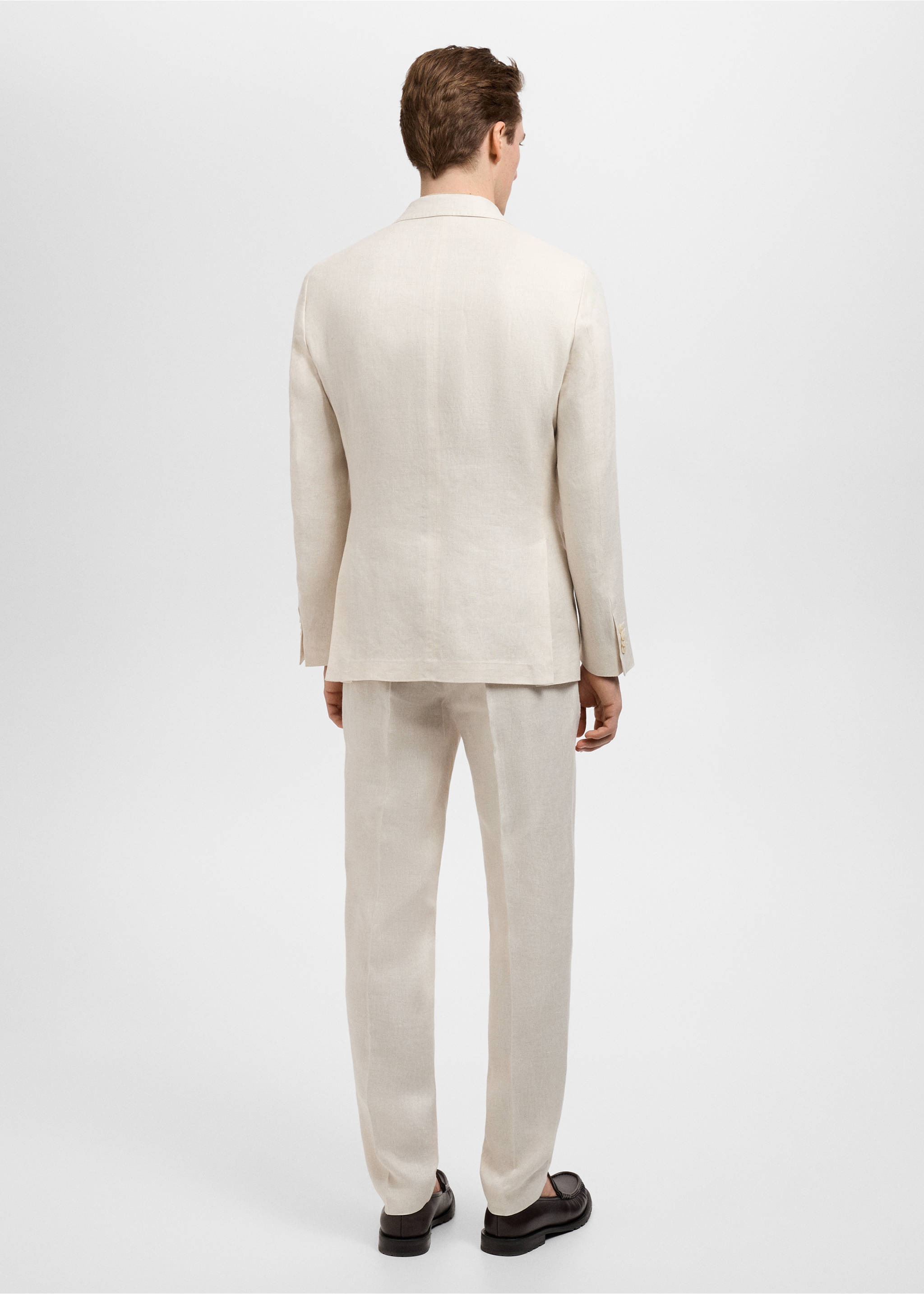 Amalfi 100% linen slim-fit suit jacket - Reverse of the article, Ecru. Ref: 87085918-00.