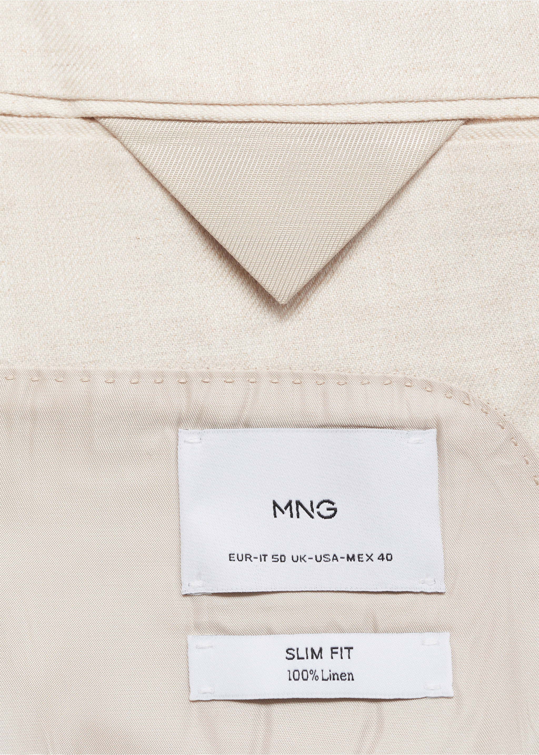 Amalfi 100% linen slim-fit suit jacket - Details of the article 0, Ecru. Ref: 87085918-00.