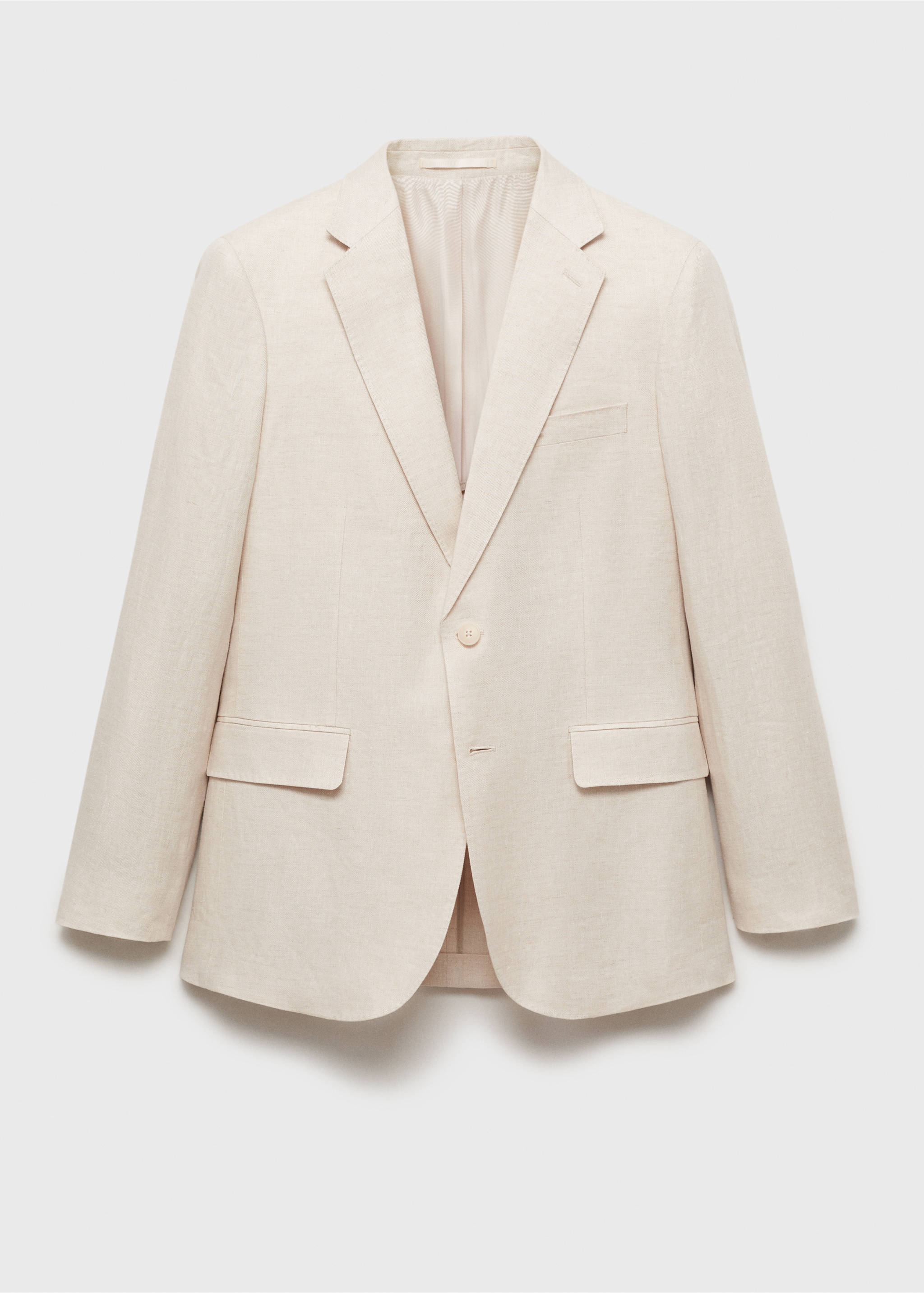 Amalfi 100% linen slim-fit suit jacket - Article without model, Ecru. Ref: 87085918-00.