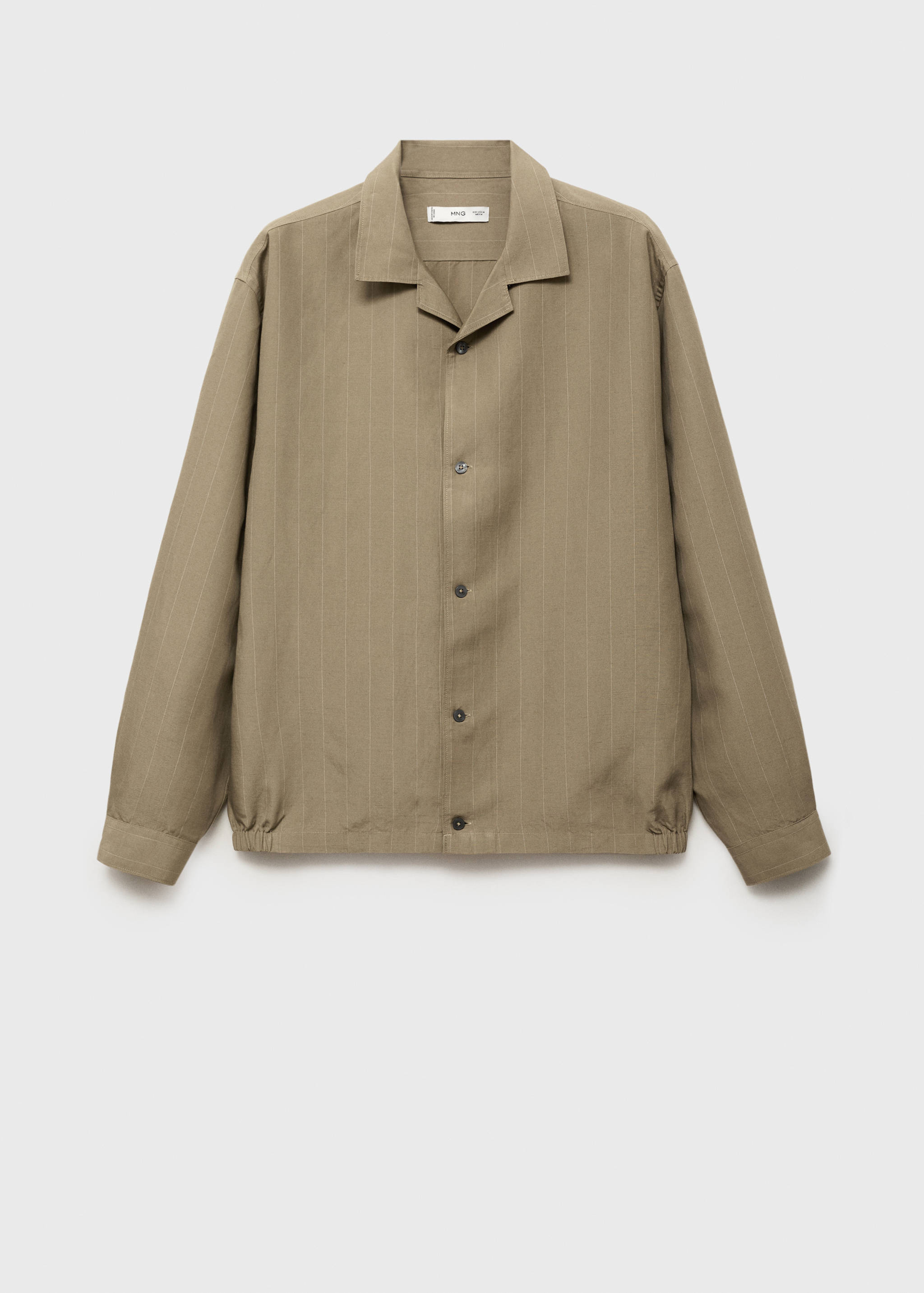 Linen-blend pinstripe overshirt - Article without model