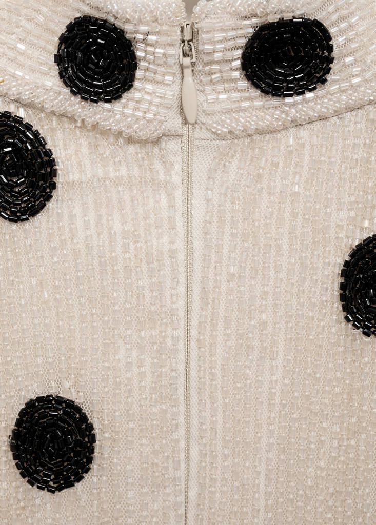 Rhinestone polka-dot halter dress — Off White