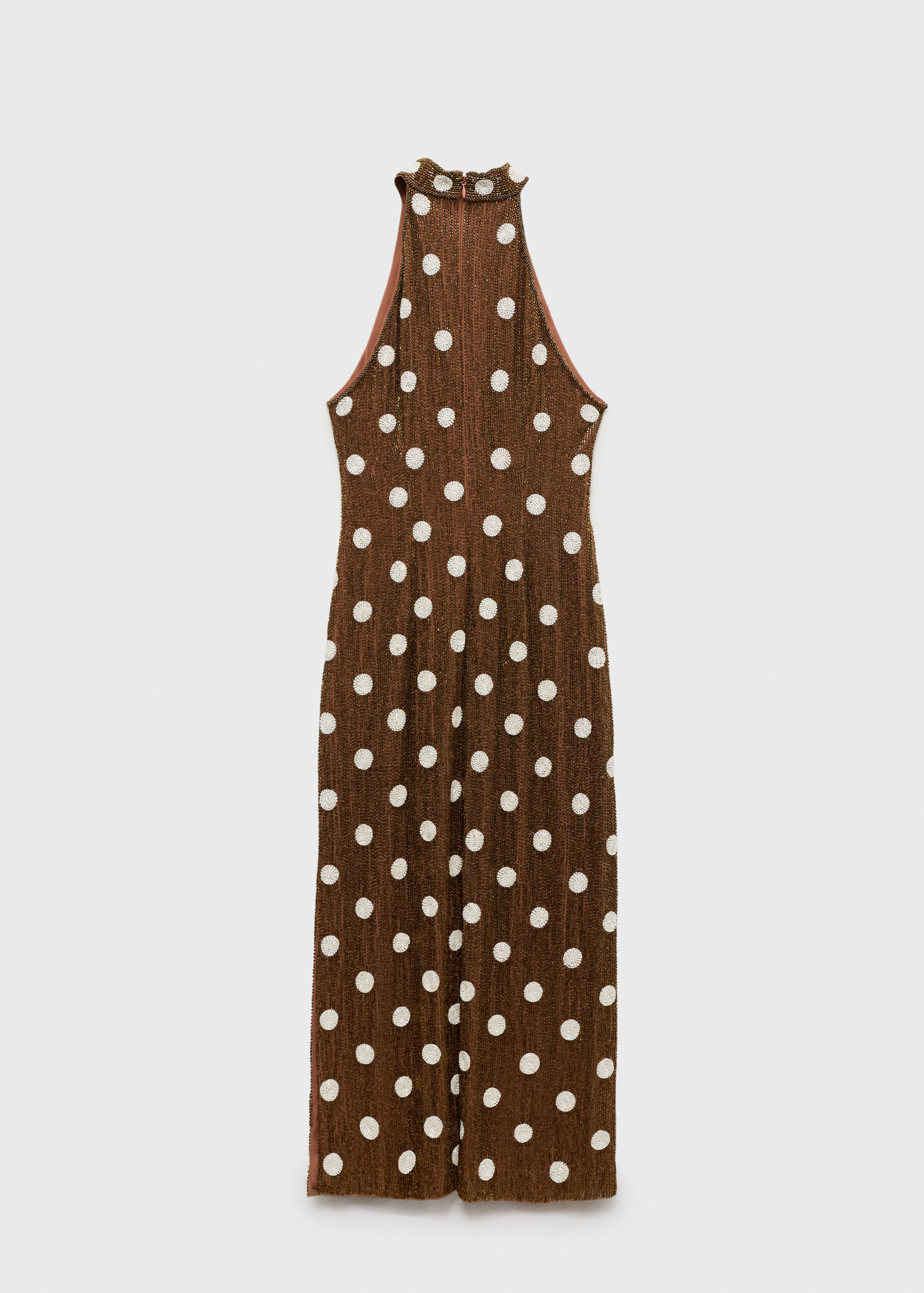 Halterklänning med prickar och stenar - Artikelns baksida