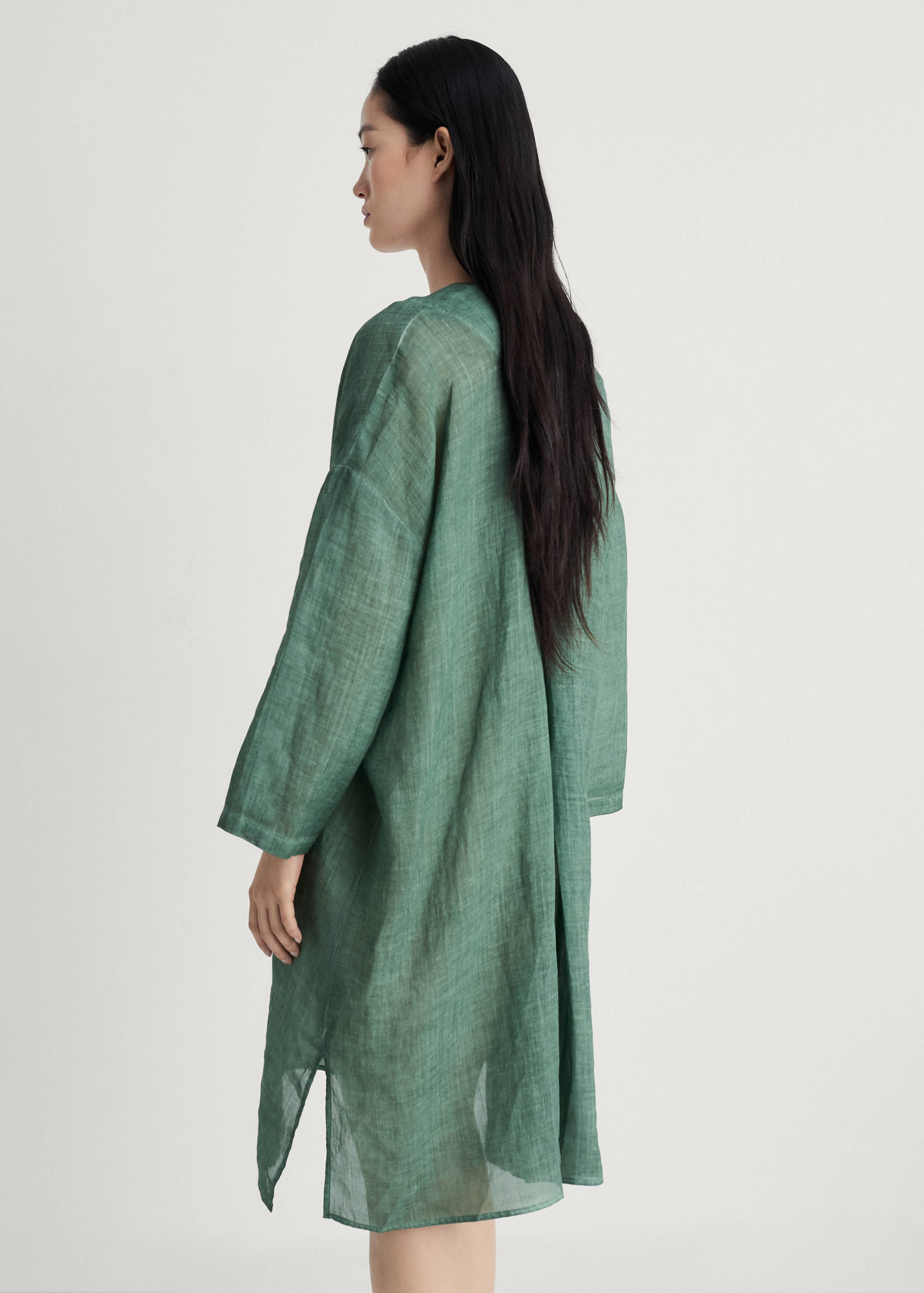 Ramie caftan with overdyed design - Reverse of the article