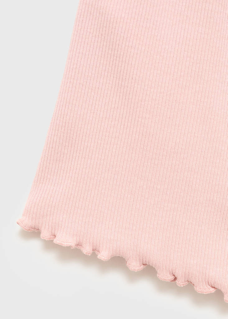 Short ribbed pyjama — Pastel Pink