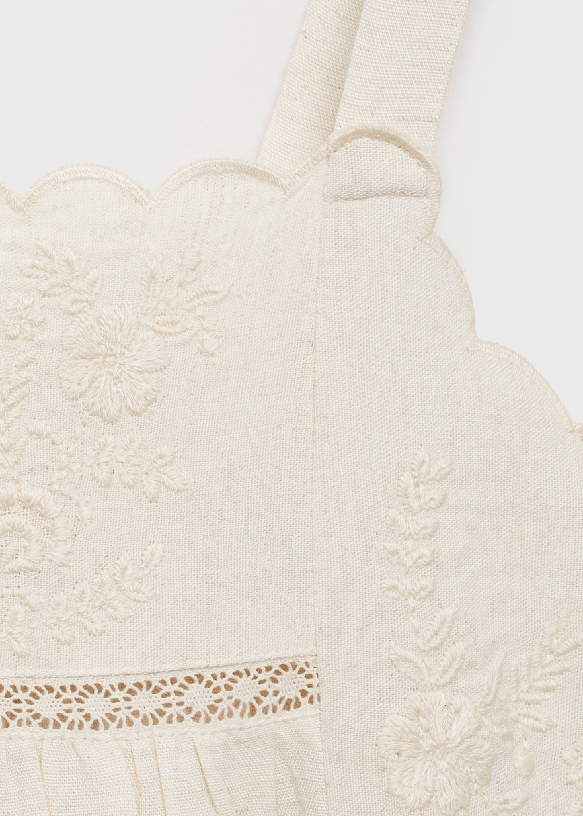 Cotton linen embroidered dress - Details of the article 0