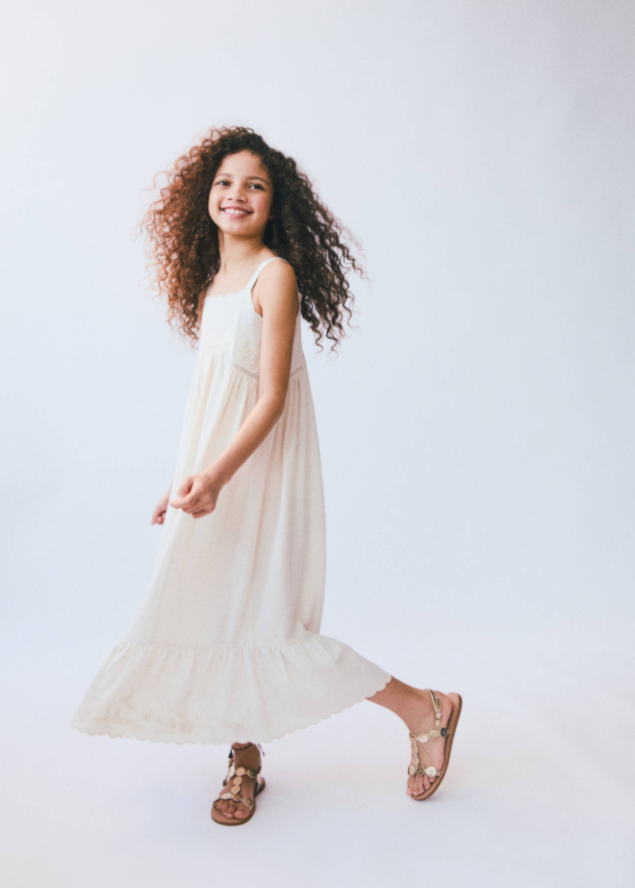 Cotton linen embroidered dress - Details of the article 5