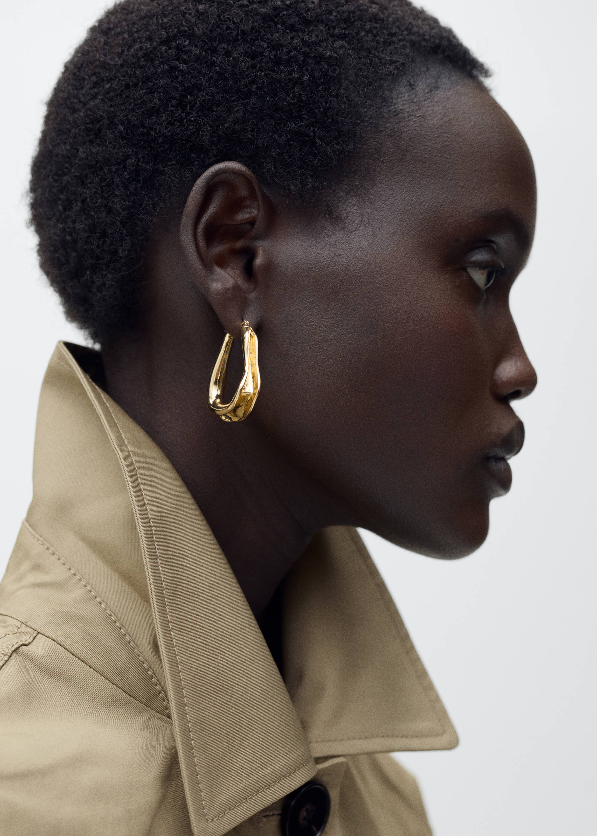 Casaco de algodão reto com botões - Pormenor do artigo 6