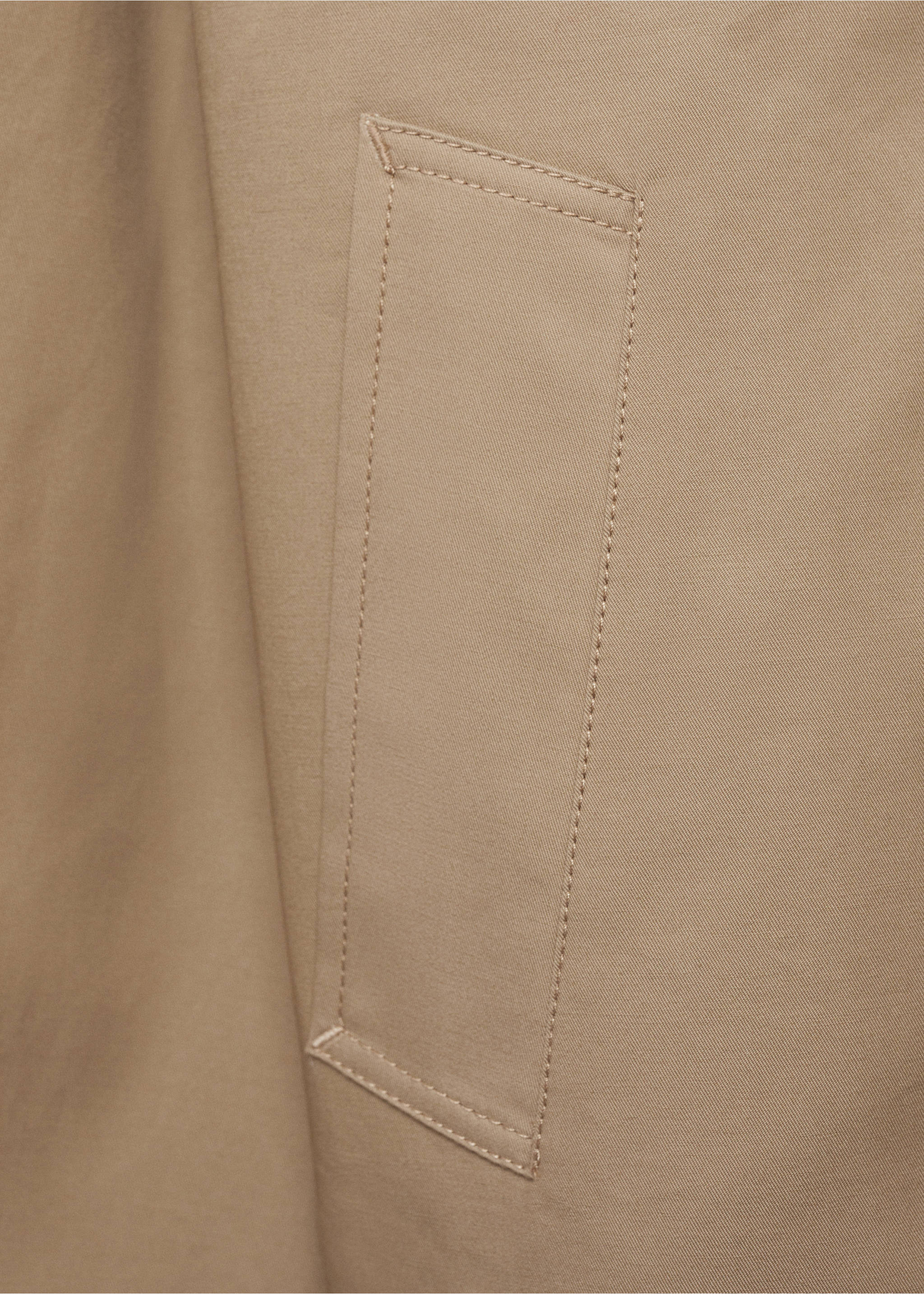 Straight cotton jacket with buttons - Details of the article 0, Khaki. Ref: 87085948-00.