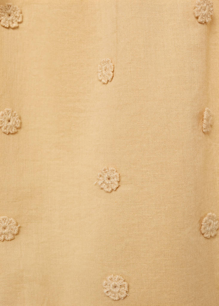 Long trousers with embroidered details — Mustard