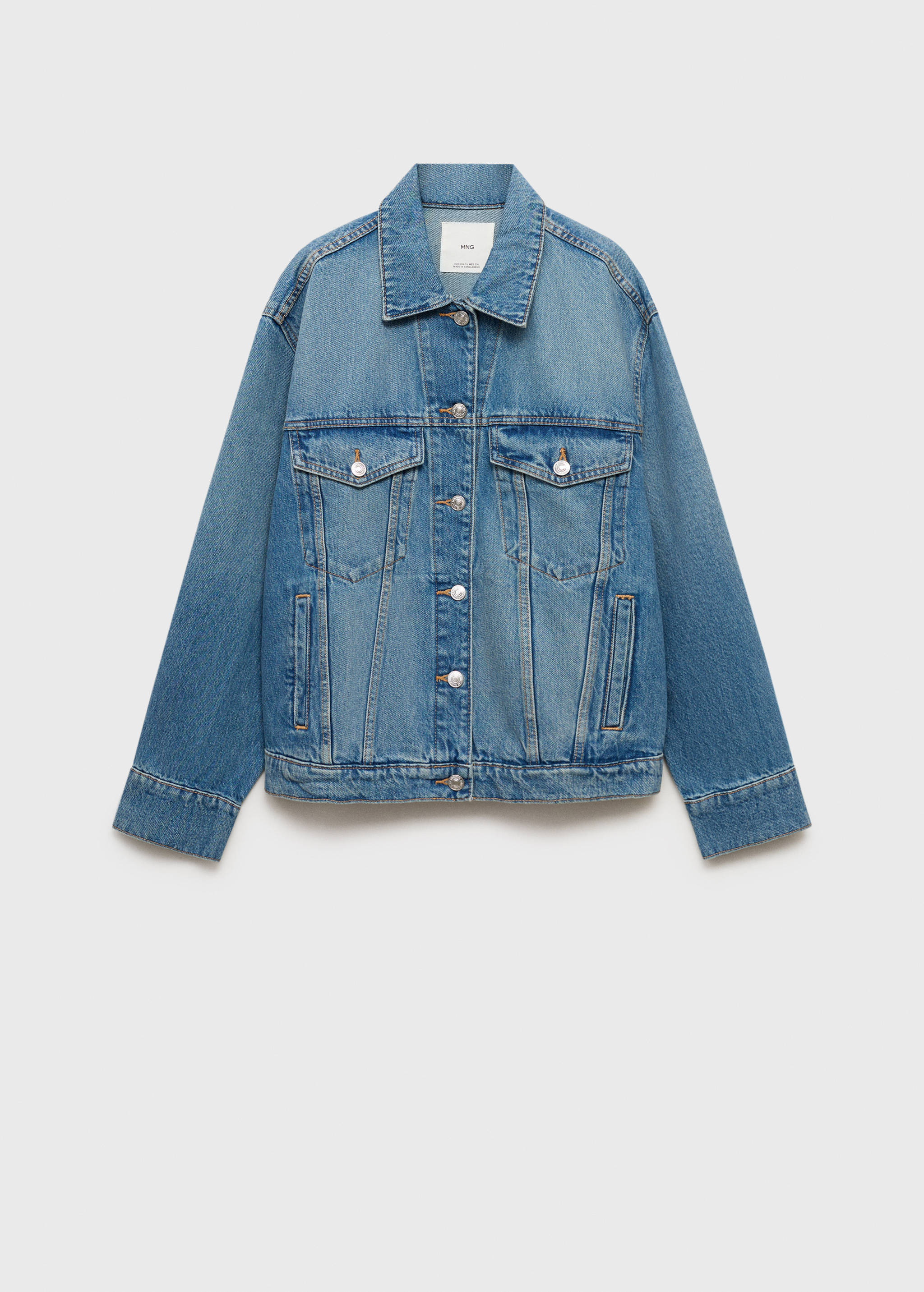 Oversized denim jacket with pockets - Article without model