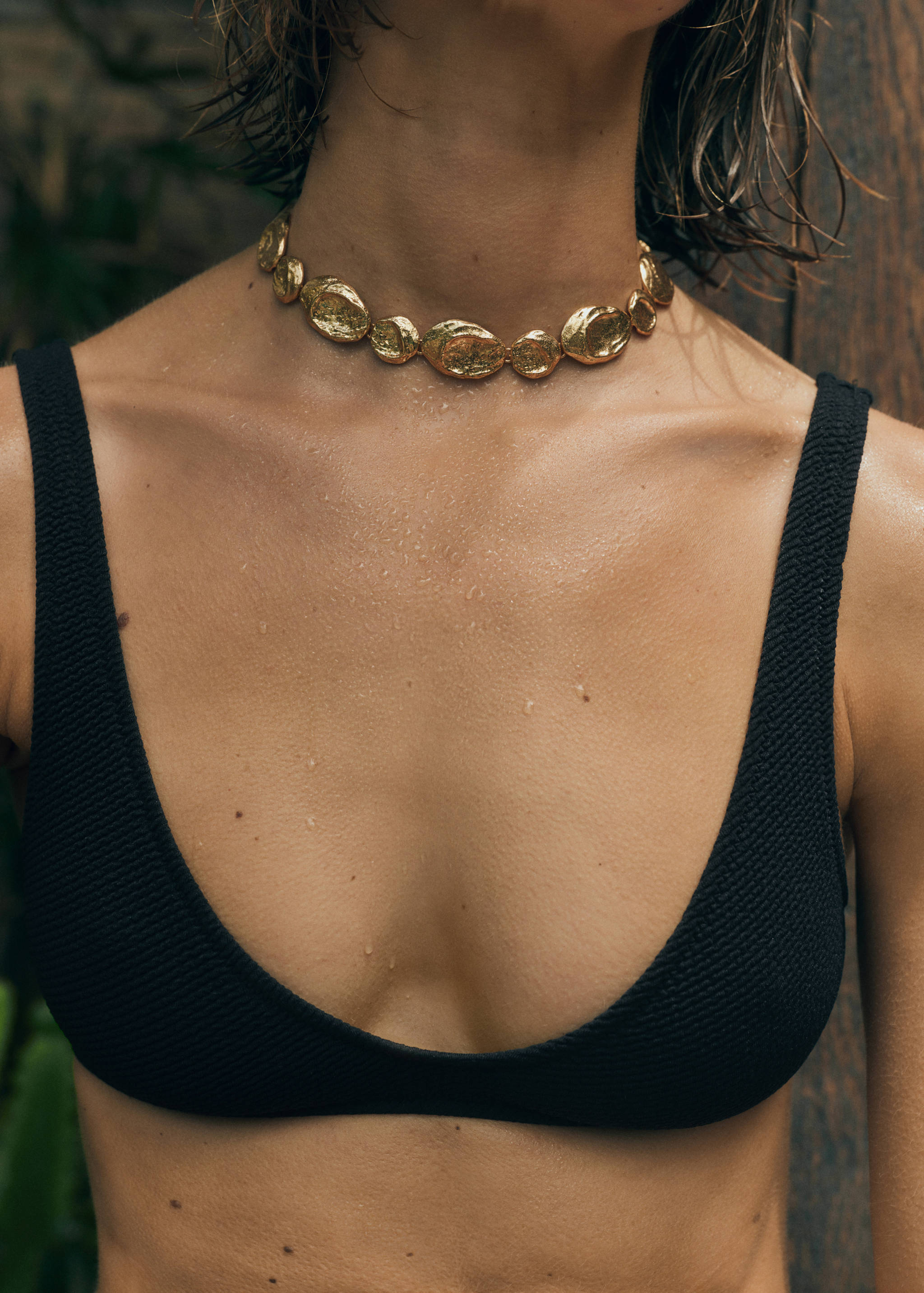 Textured bikini top - Medium plane