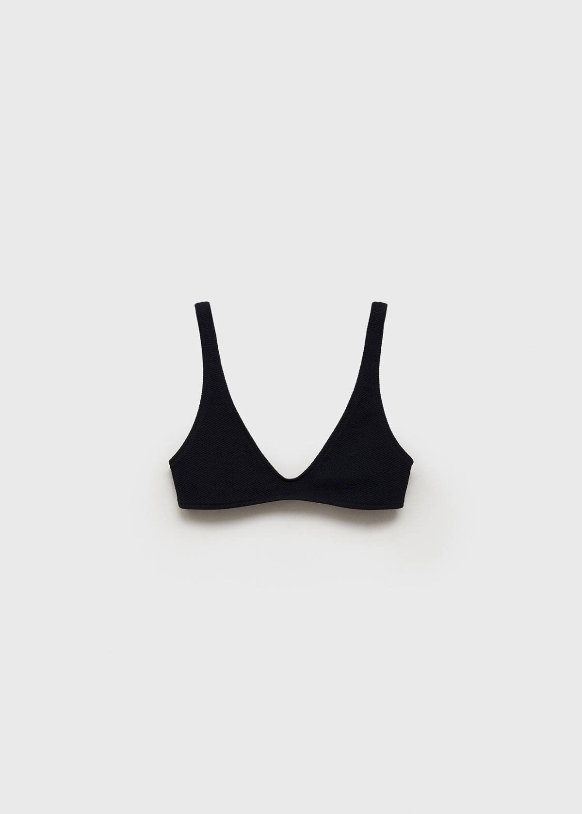 Textured bikini top — Black