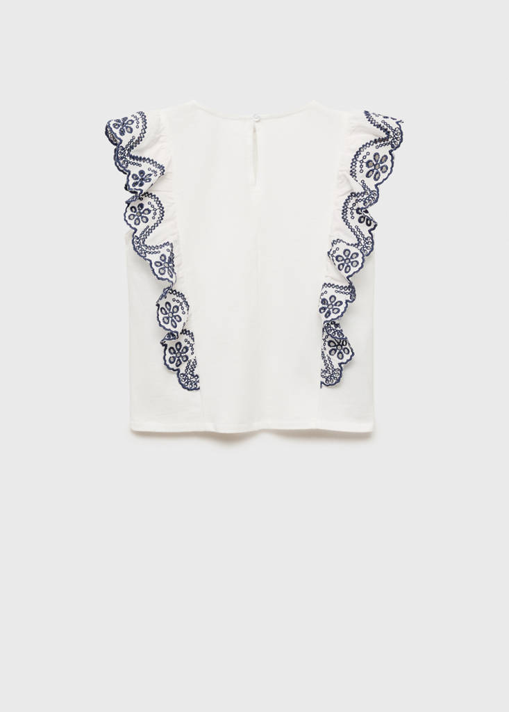 Frills embroidered t-shirt — Off White