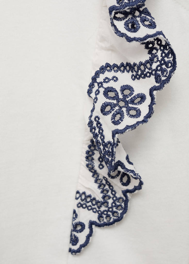 Frills embroidered t-shirt — Off White