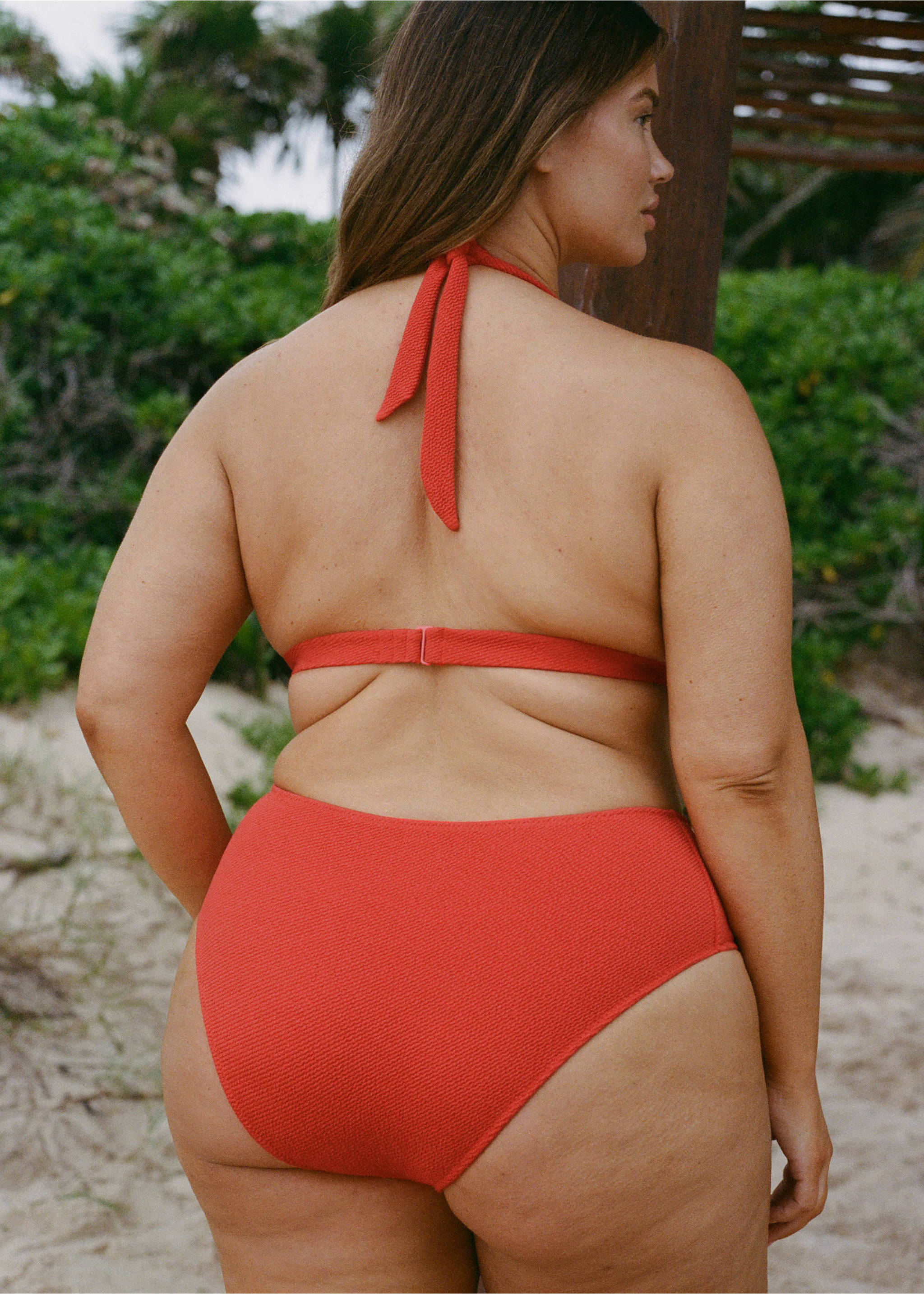 Haut bikini texturé anneau décoratif - Détail de l'article 4, Rouge. Ref: 87085959-00.