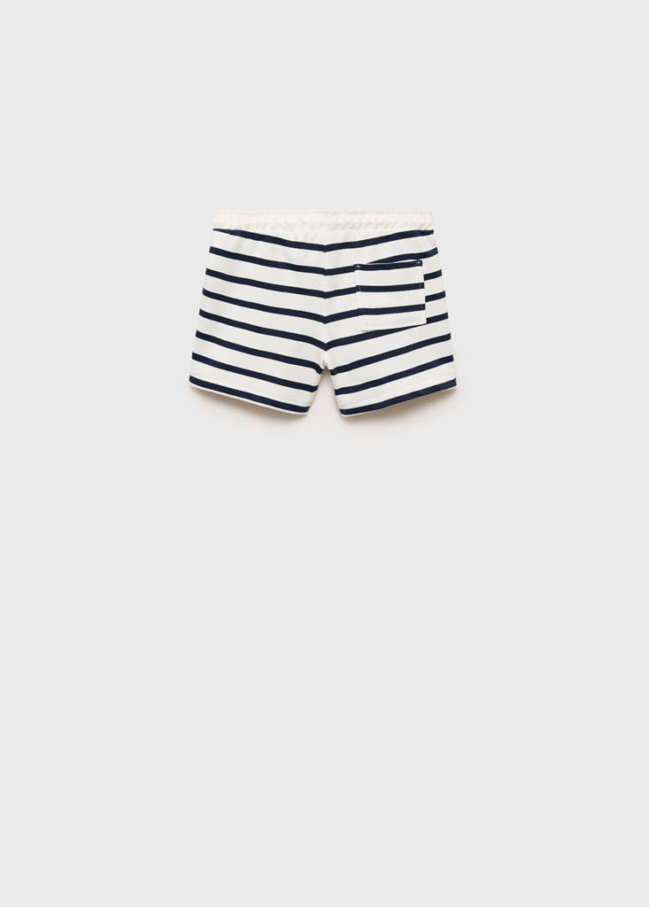 Striped cotton Bermuda shorts — Dark Navy