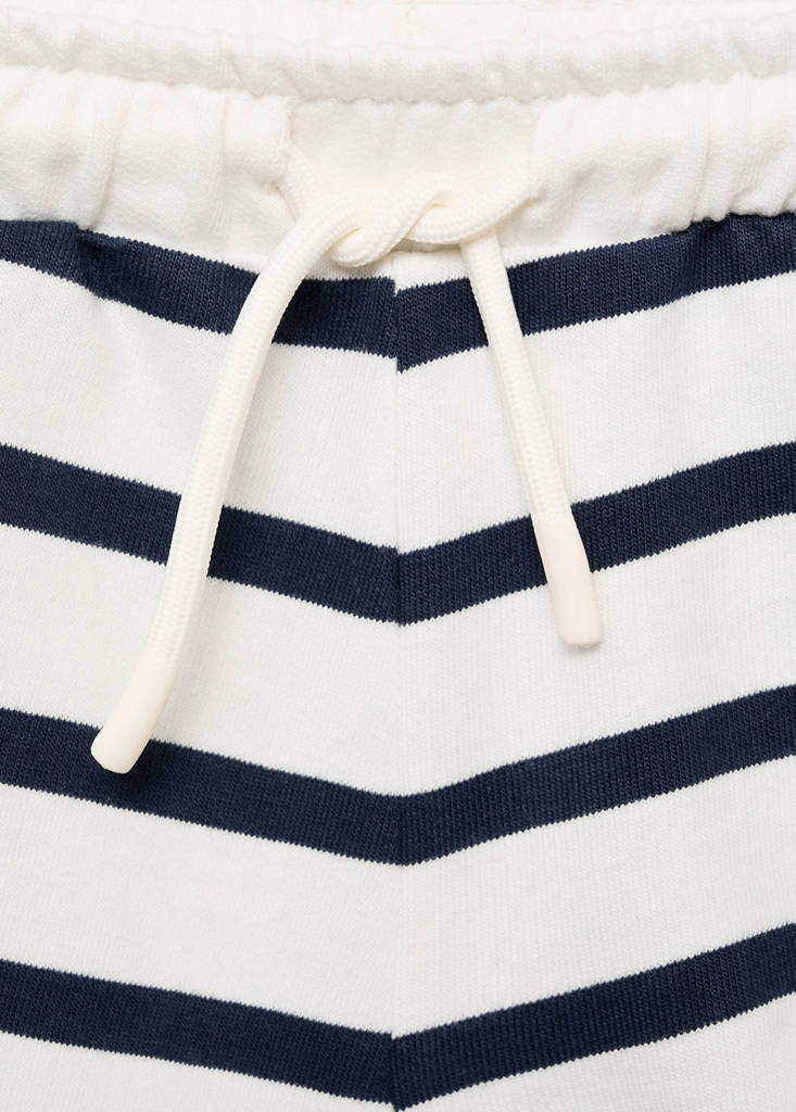 Striped cotton Bermuda shorts — Dark Navy